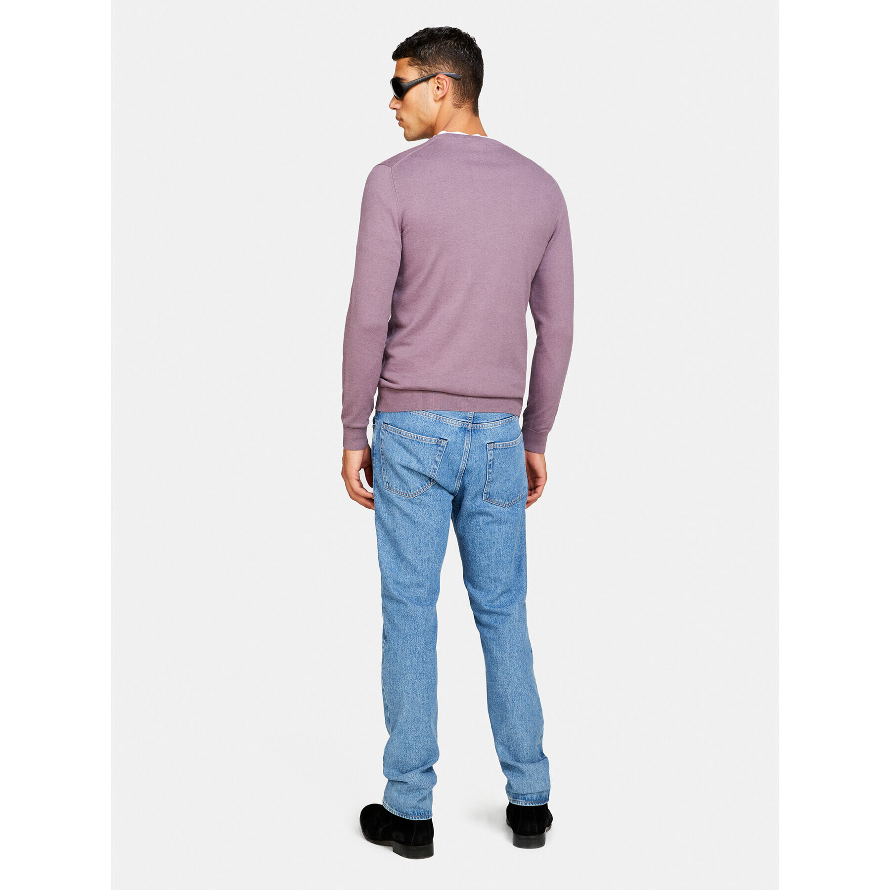 Sisley Пуловер 10F2S1C78 Виолетов Slim Fit - Pepit.bg