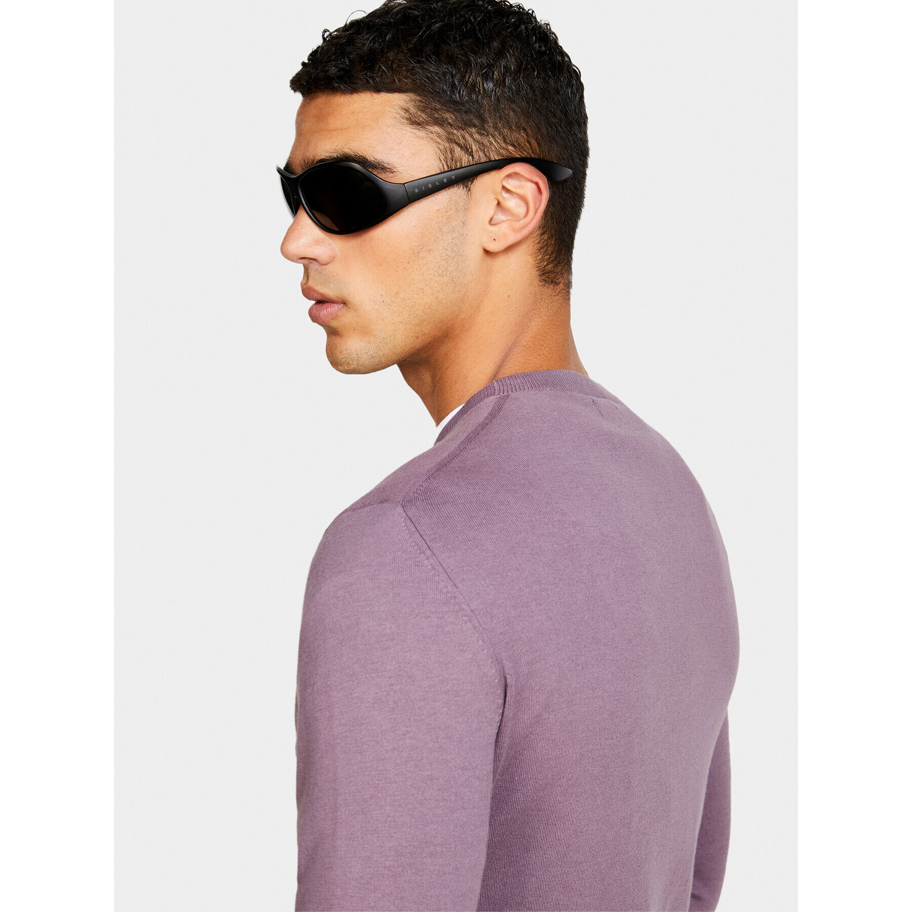 Sisley Пуловер 10F2S1C78 Виолетов Slim Fit - Pepit.bg