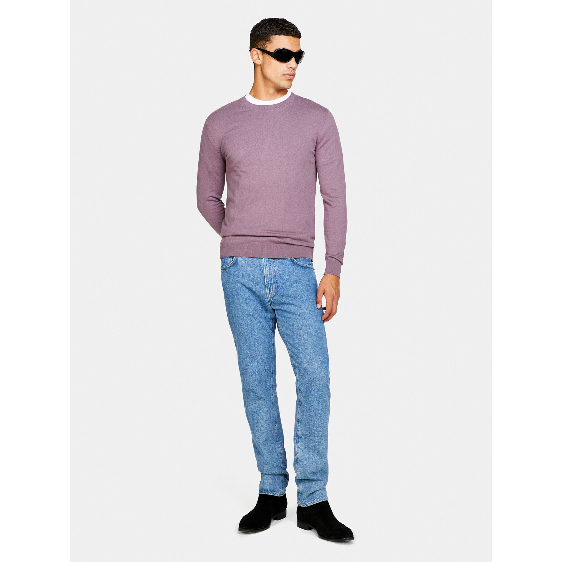 Sisley Пуловер 10F2S1C78 Виолетов Slim Fit - Pepit.bg