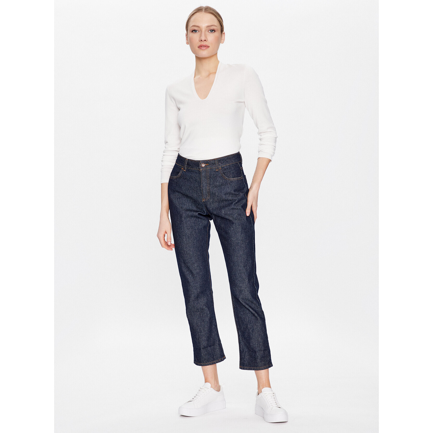 Sisley Пуловер 14ETM400H Бял Regular Fit - Pepit.bg