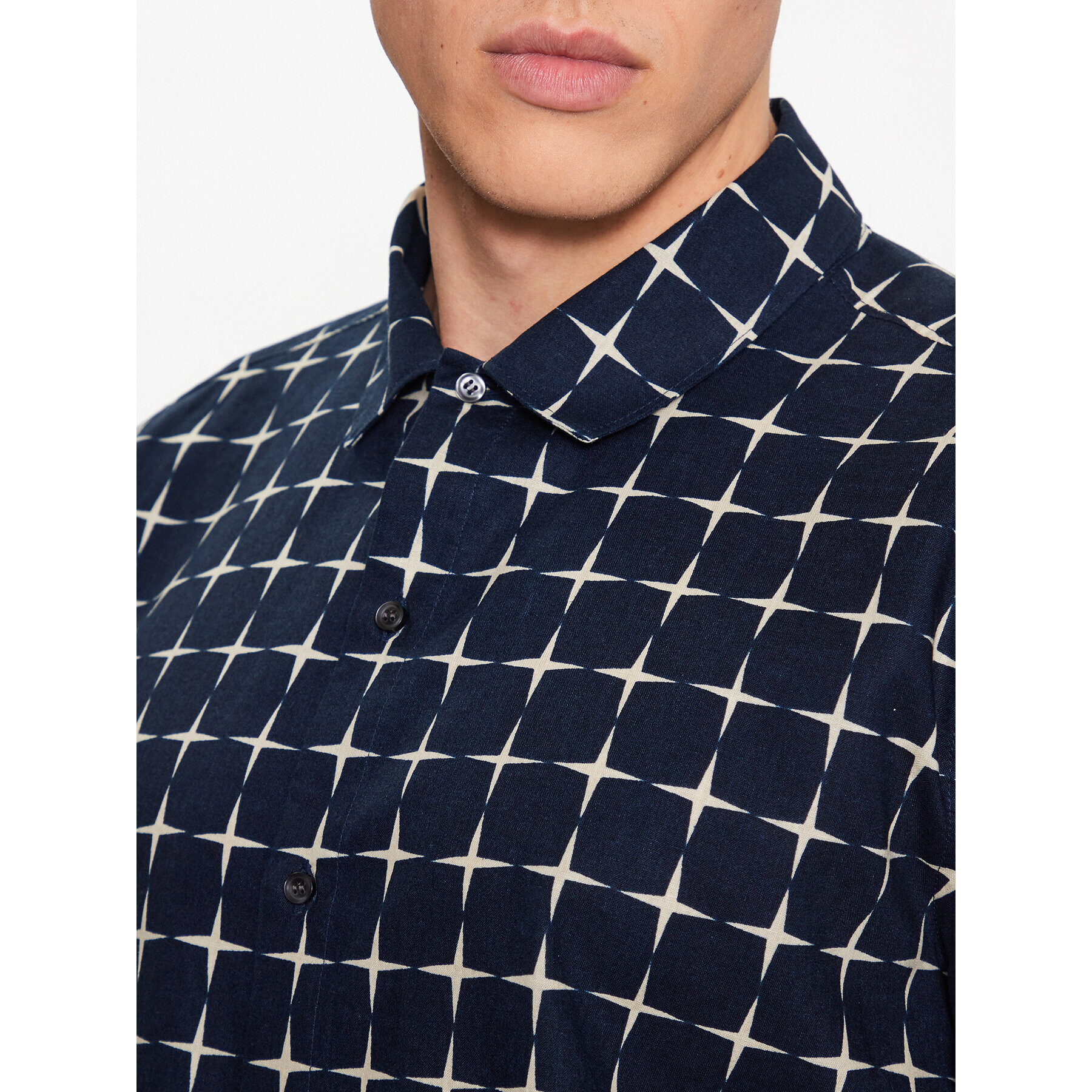 Sisley Риза 589VSQ023 Тъмносин Regular Fit - Pepit.bg