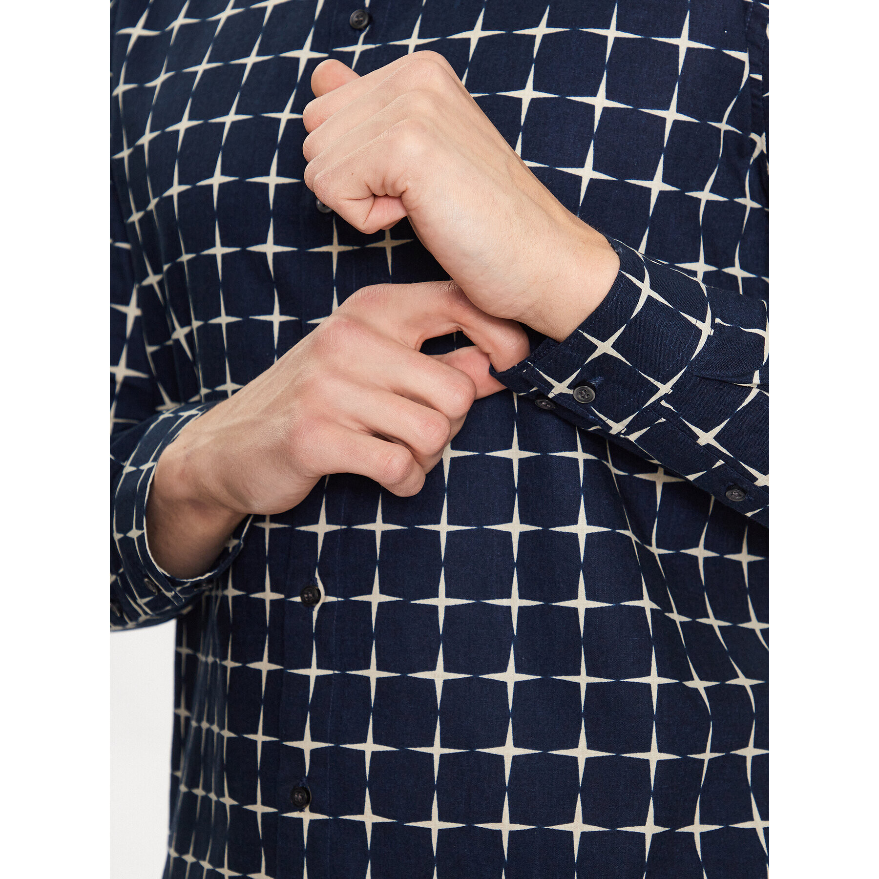 Sisley Риза 589VSQ023 Тъмносин Regular Fit - Pepit.bg