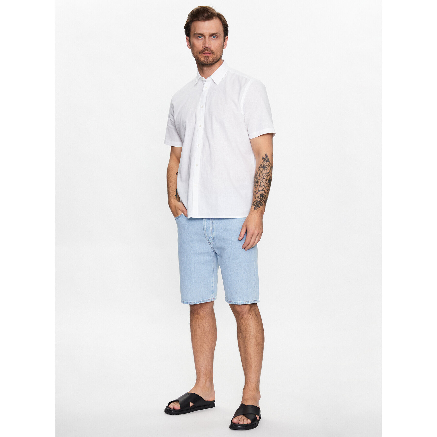 Sisley Риза 59A2SQ01Y Бял Regular Fit - Pepit.bg