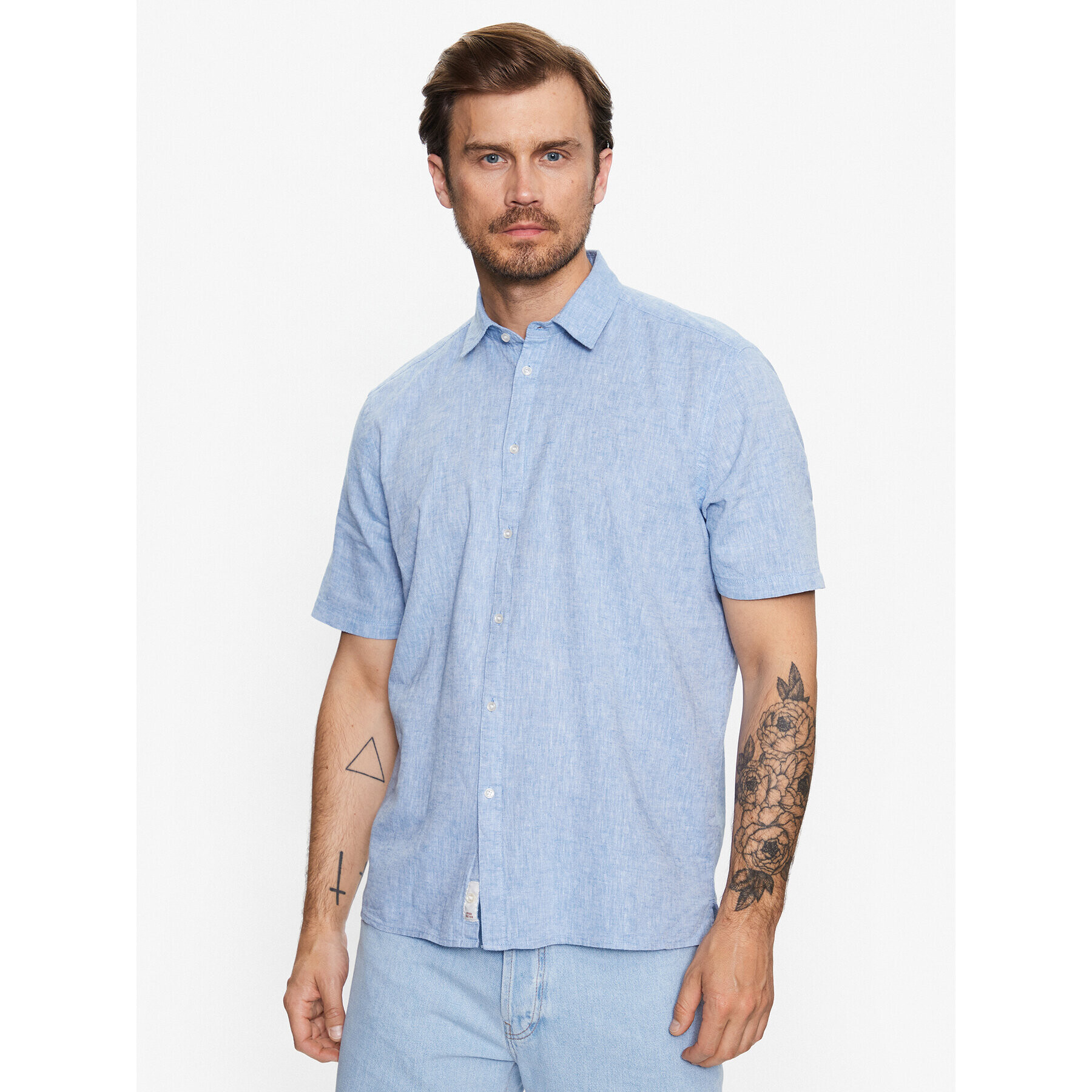 Sisley Риза 59A2SQ01Y Син Regular Fit - Pepit.bg