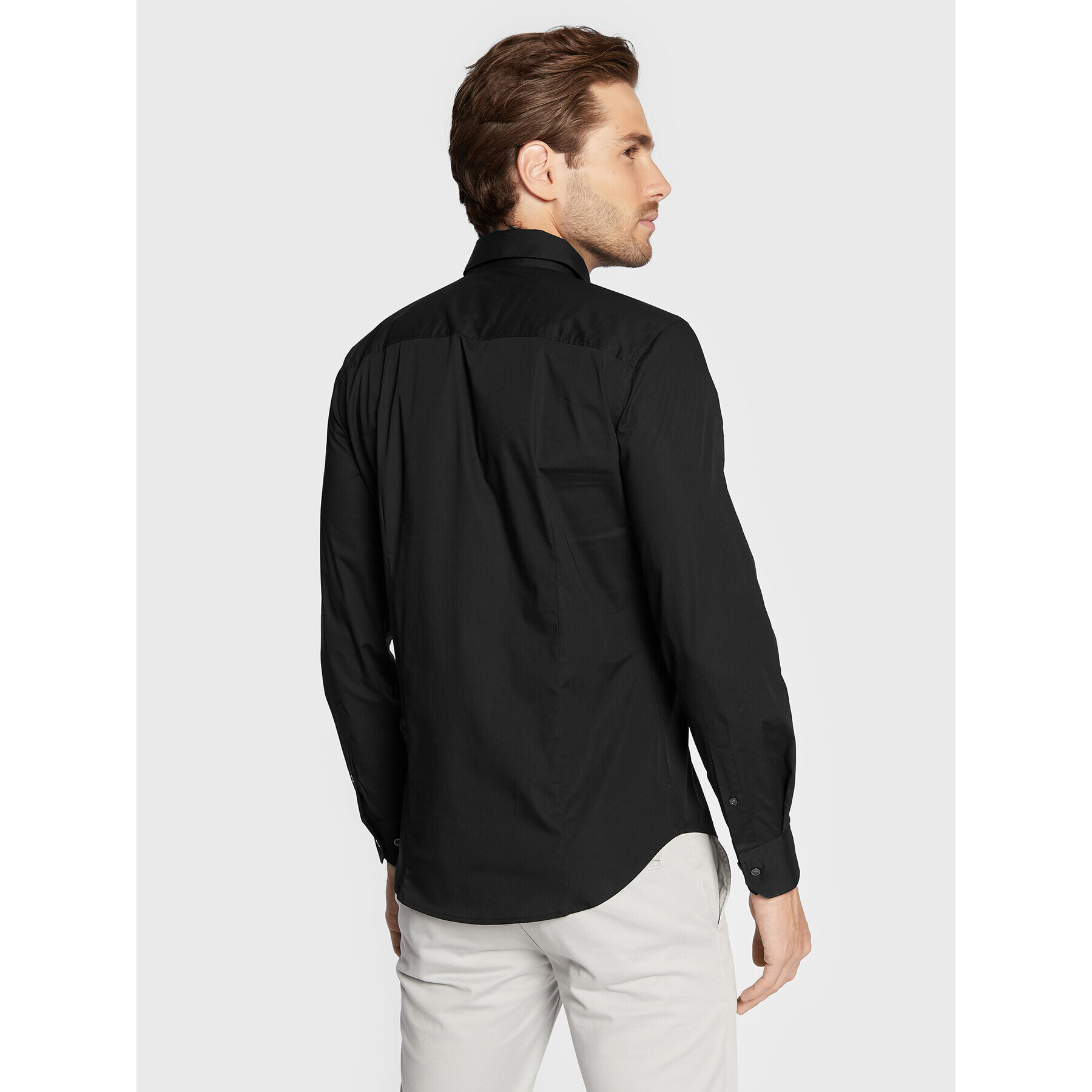 Sisley Риза 5CNX5QL19 Черен Slim Fit - Pepit.bg