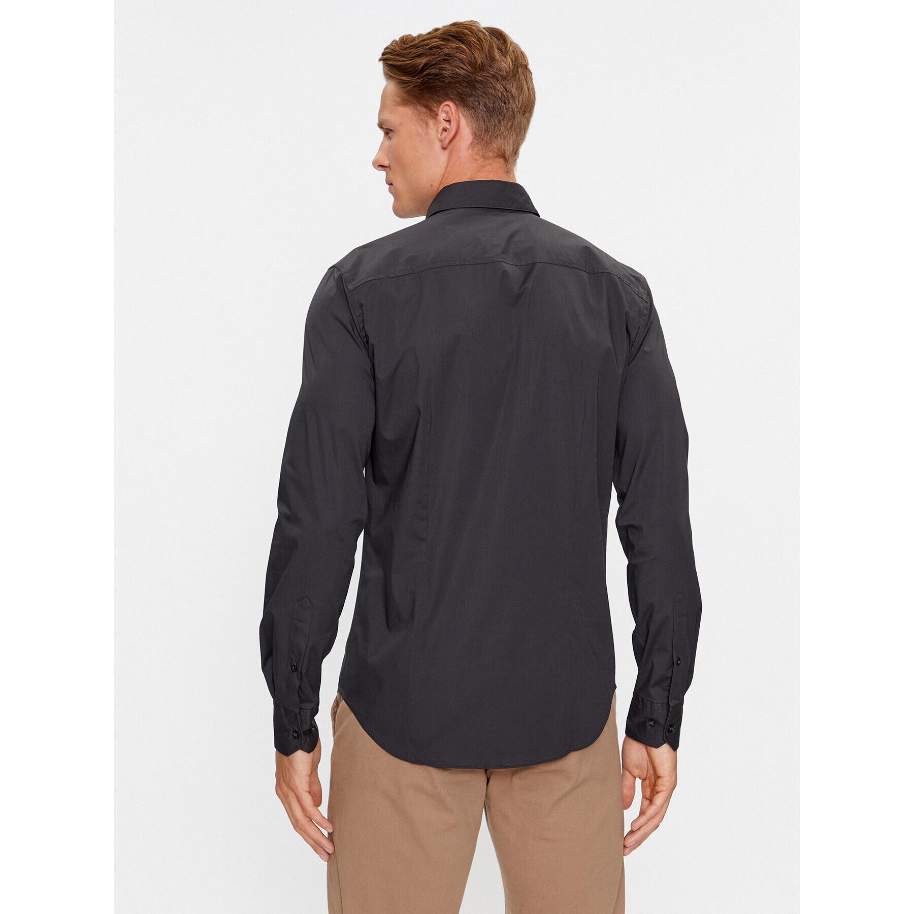 Sisley Риза 5CNX5QL19 Сив Slim Fit - Pepit.bg