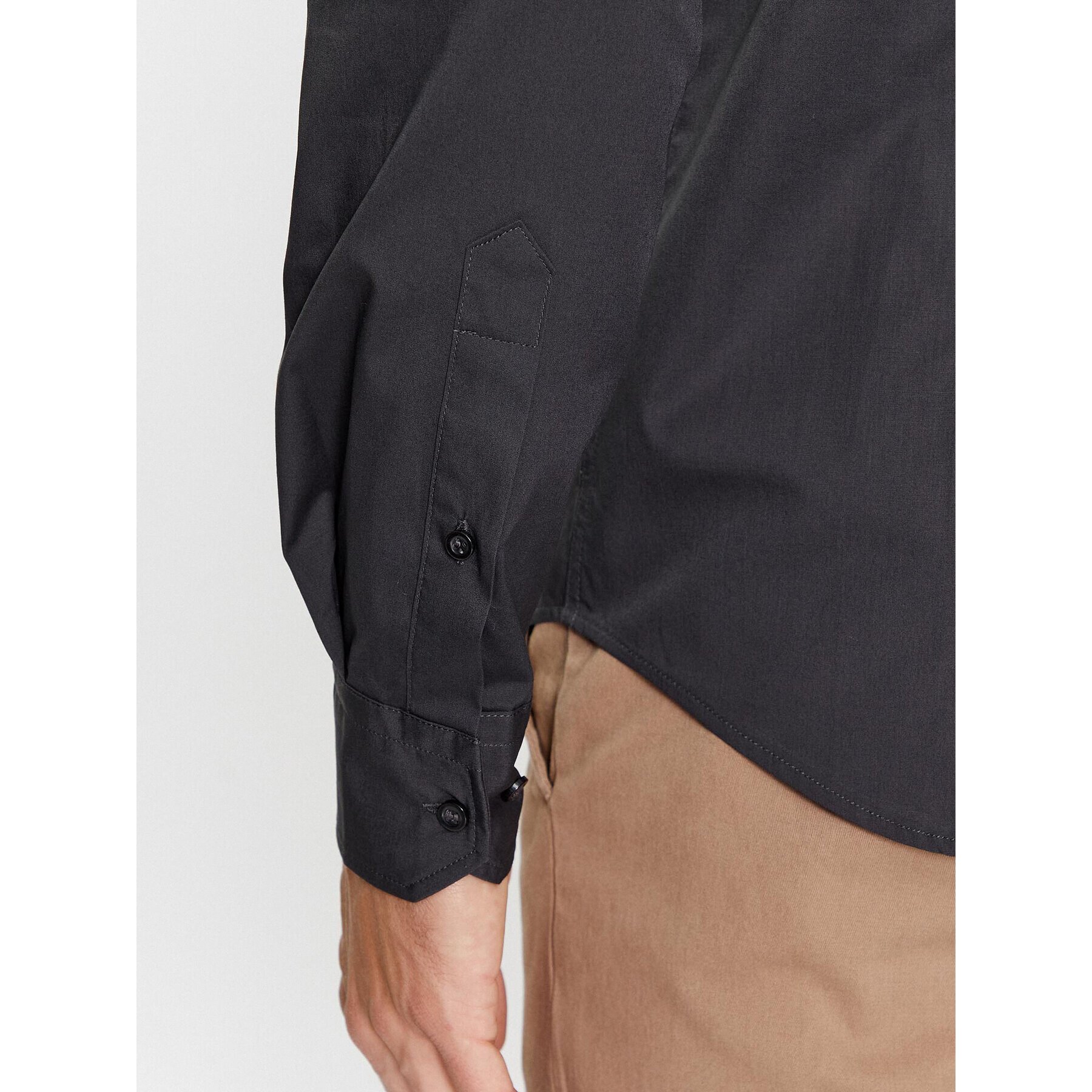 Sisley Риза 5CNX5QL19 Сив Slim Fit - Pepit.bg