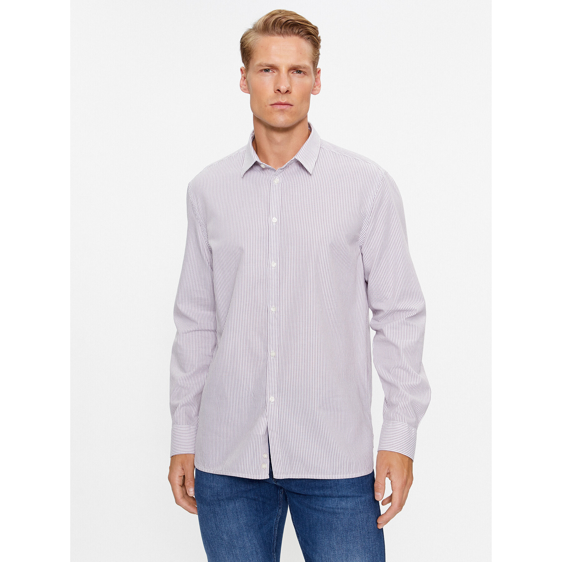 Sisley Риза 5FDMSQ02M Сив Regular Fit - Pepit.bg