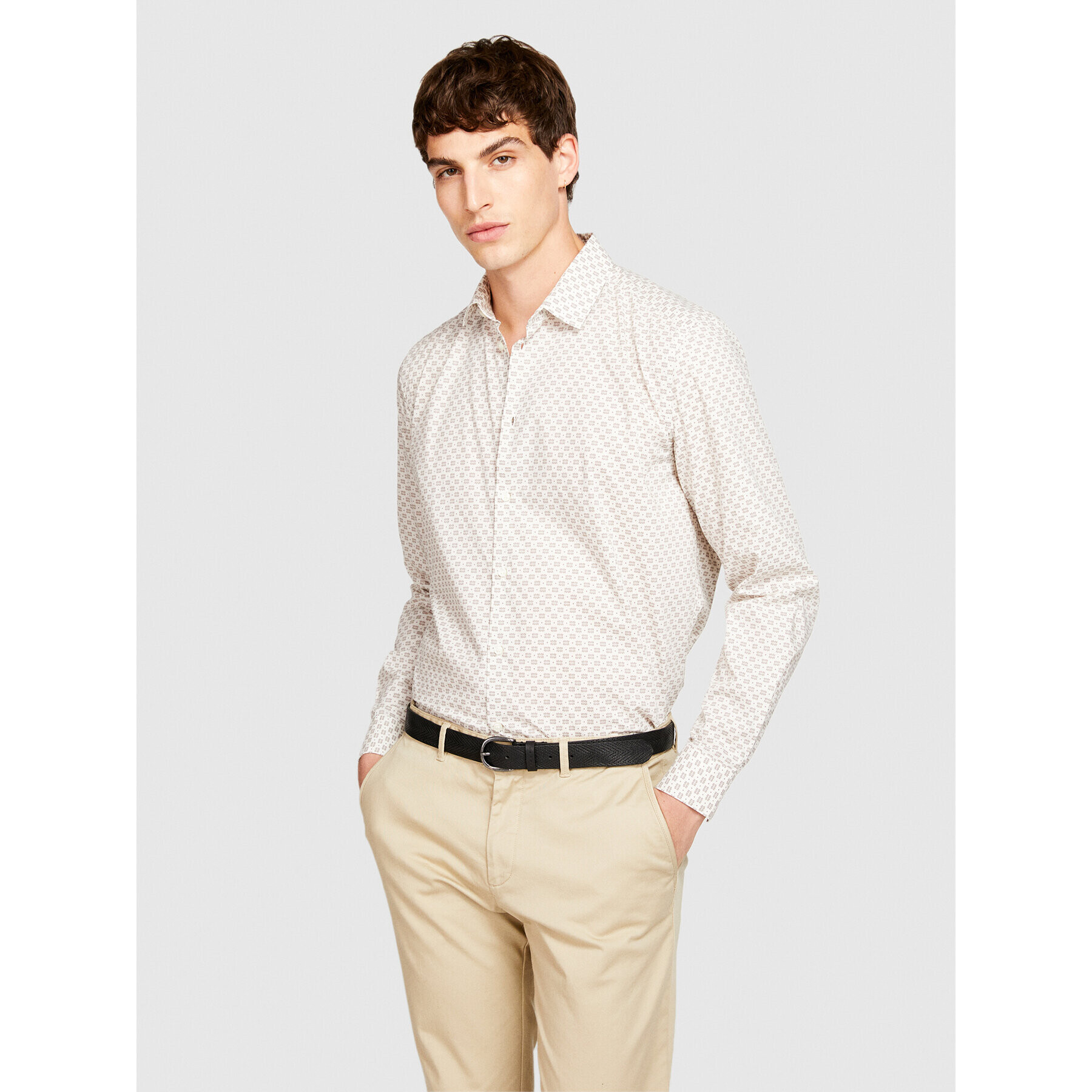 Sisley Риза 5PFRSQ02D Бежов Regular Fit - Pepit.bg