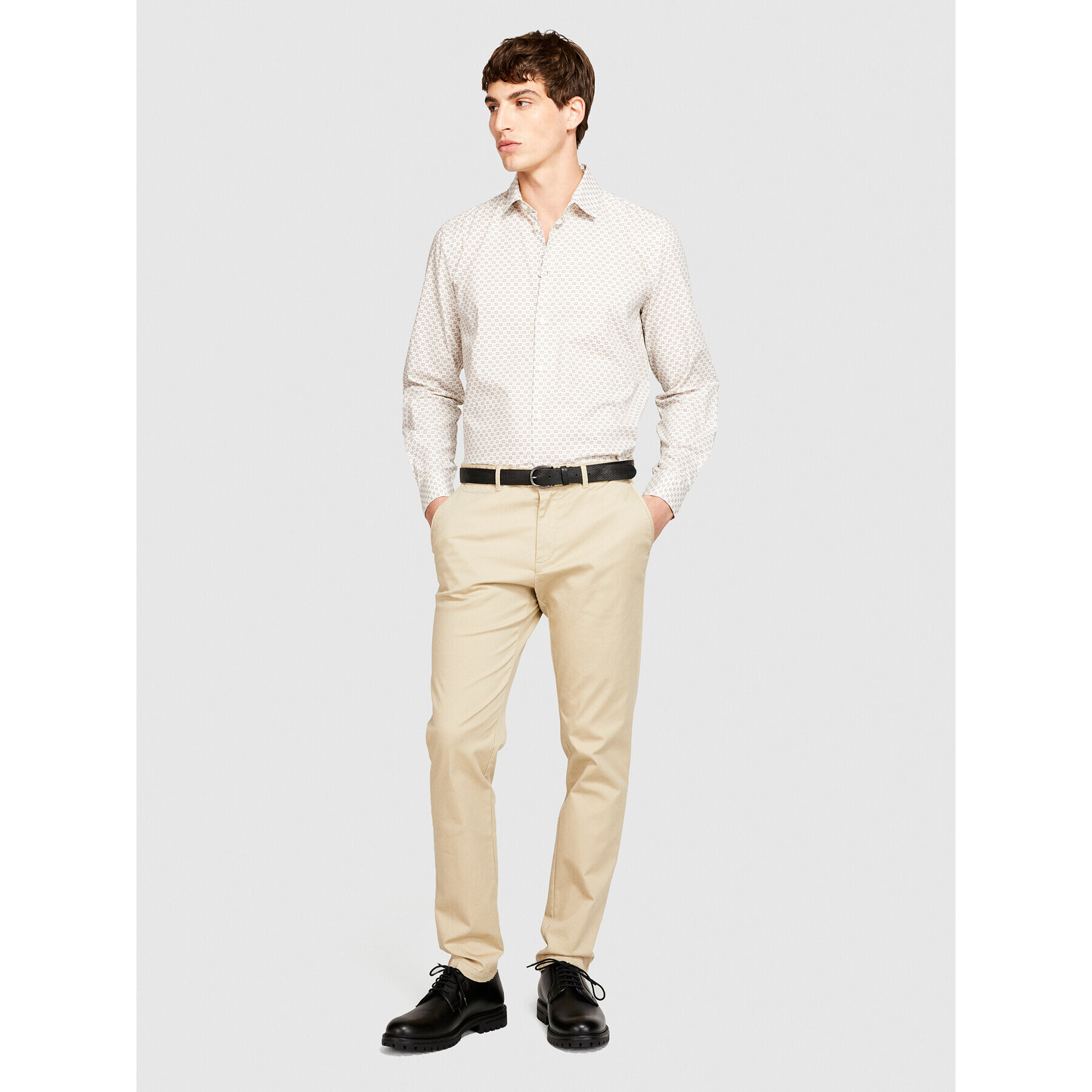 Sisley Риза 5PFRSQ02D Бежов Regular Fit - Pepit.bg