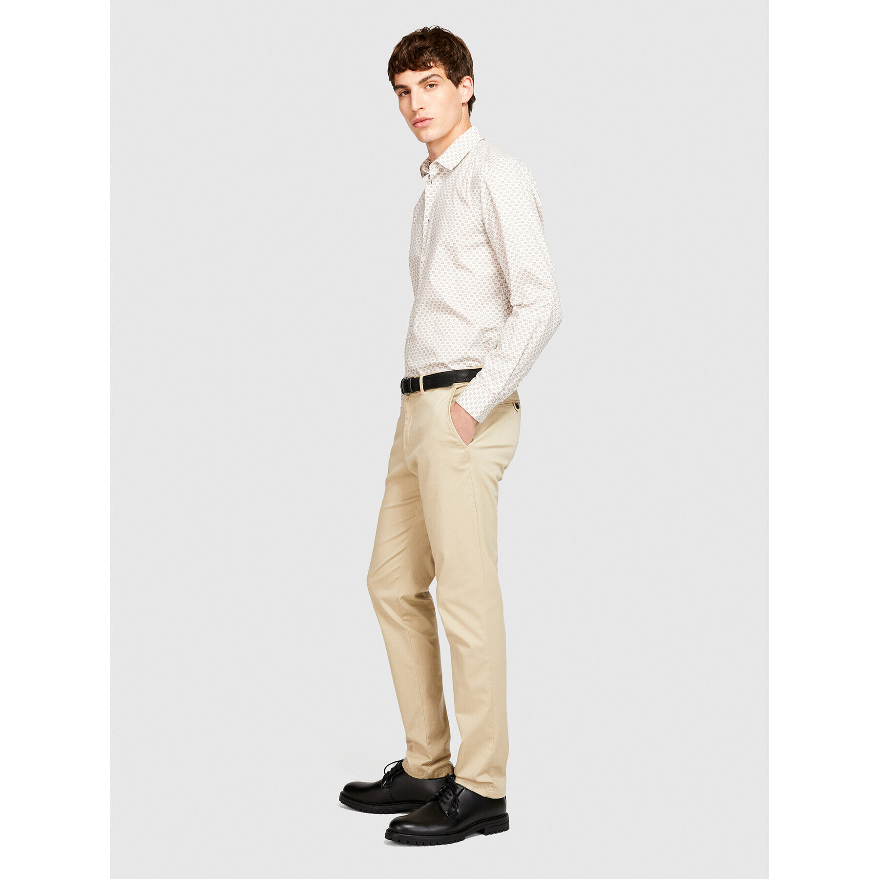 Sisley Риза 5PFRSQ02D Бежов Regular Fit - Pepit.bg