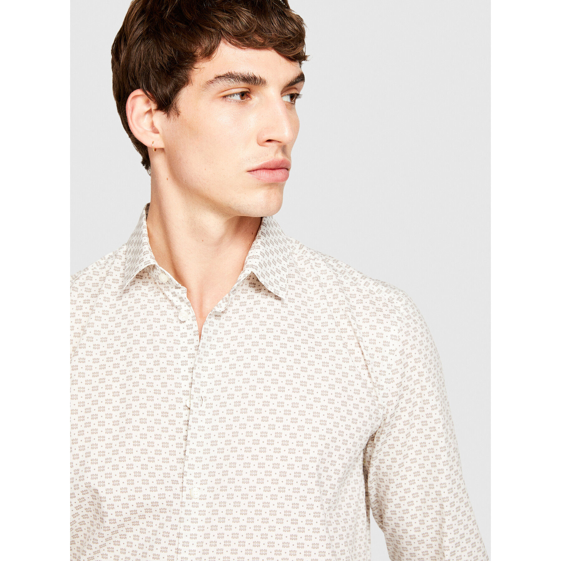 Sisley Риза 5PFRSQ02D Бежов Regular Fit - Pepit.bg