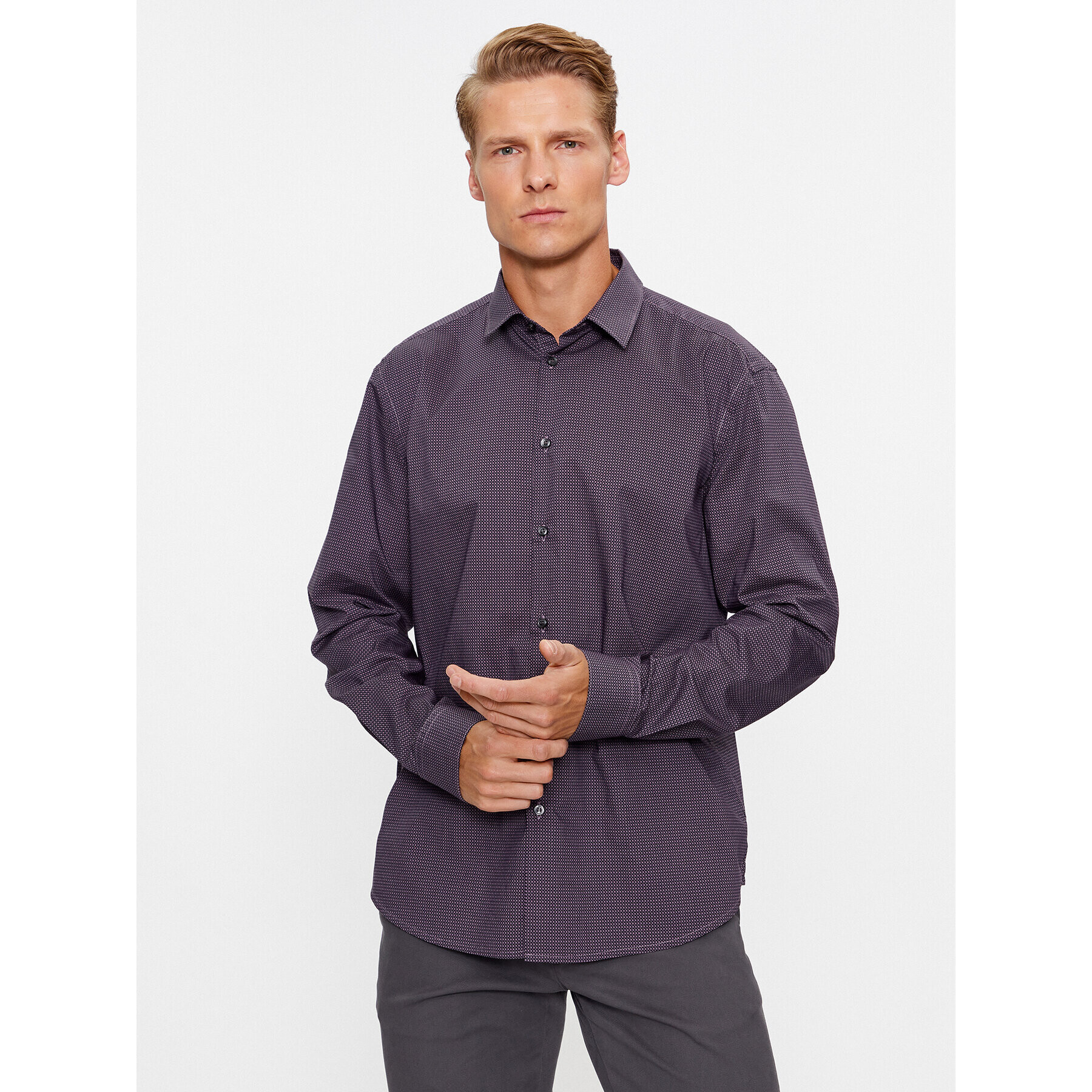 Sisley Риза 5PFRSQ02D Виолетов Regular Fit - Pepit.bg