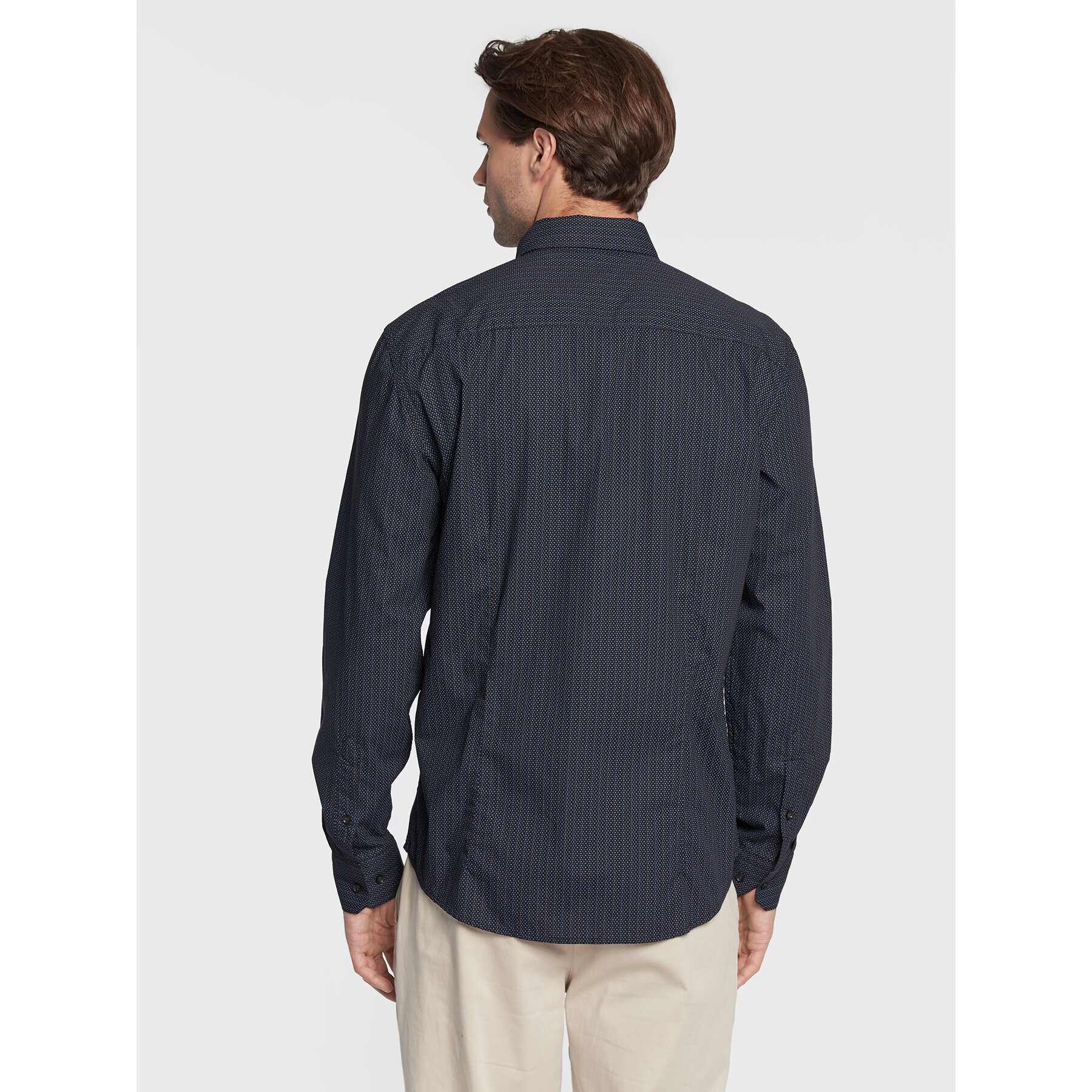 Sisley Риза 5QNUSQ018 Тъмносин Regular Fit - Pepit.bg