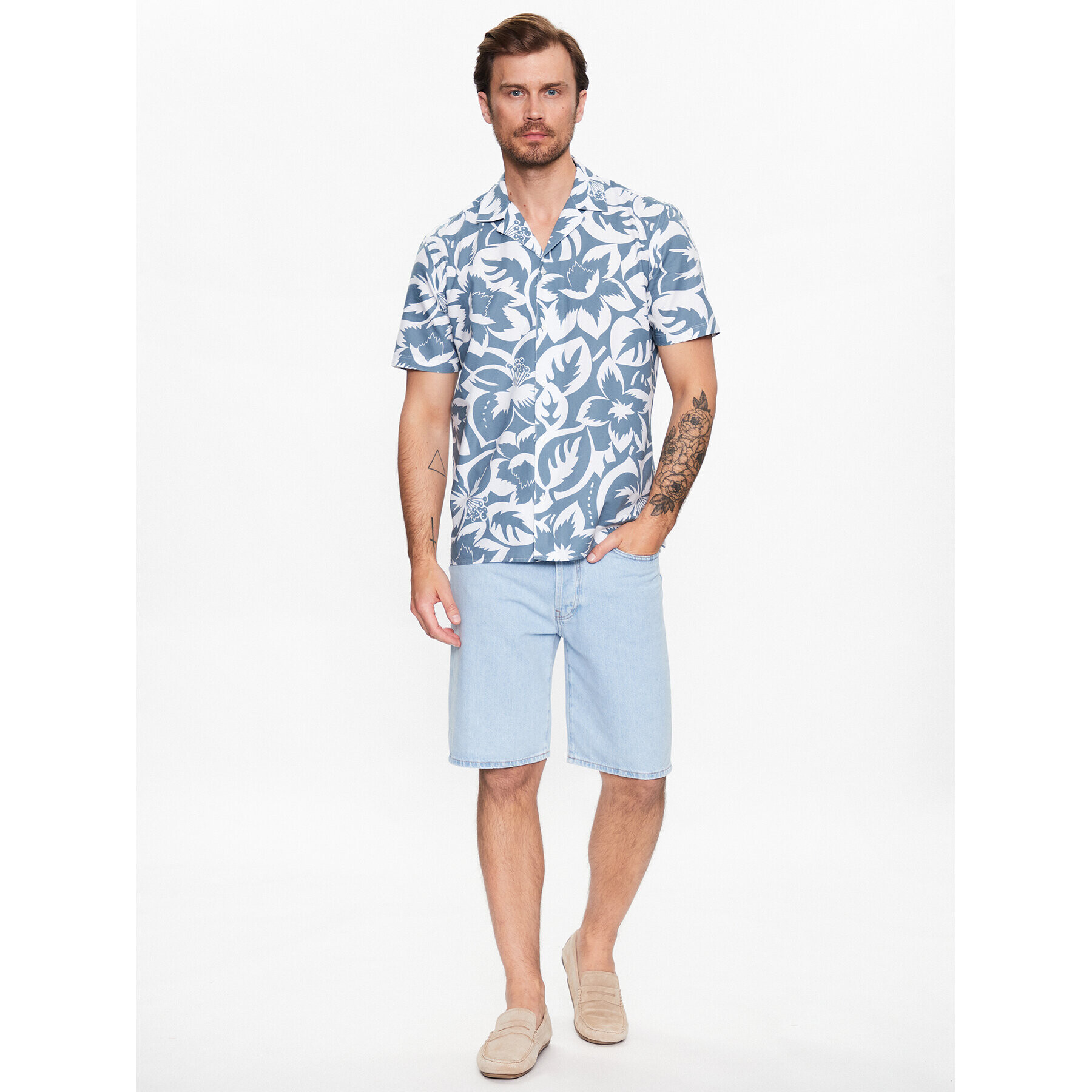 Sisley Риза 5WTRSQ021 Син Regular Fit - Pepit.bg