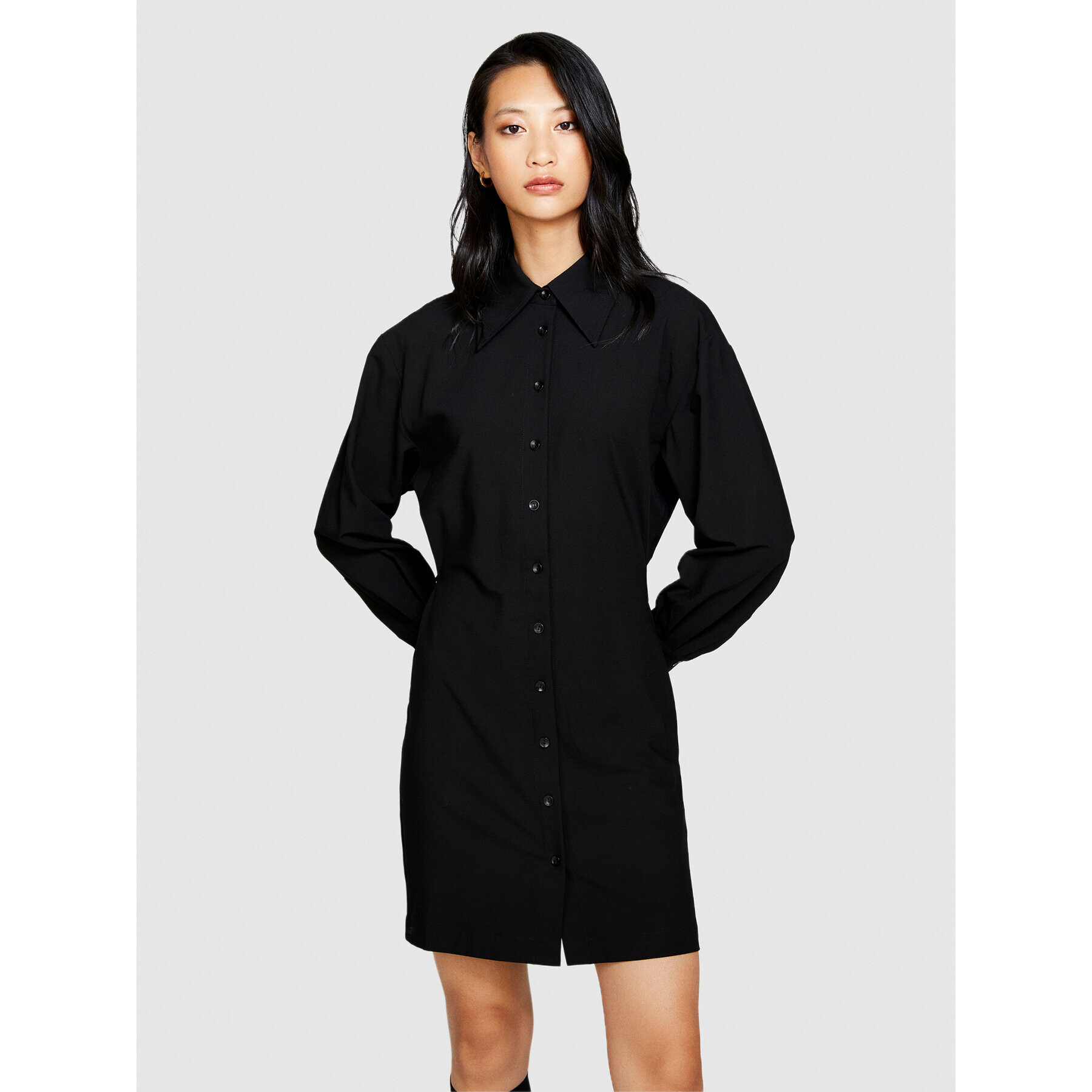 Sisley Рокля тип риза 4PH7LV04N Сив Slim Fit - Pepit.bg