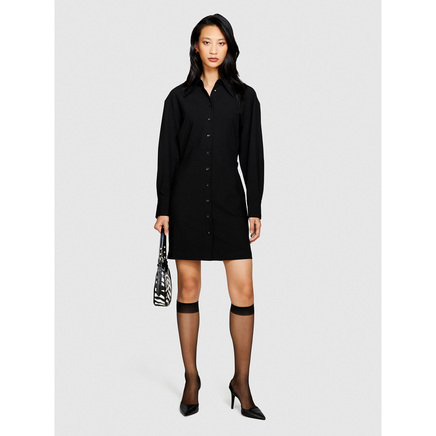 Sisley Рокля тип риза 4PH7LV04N Сив Slim Fit - Pepit.bg