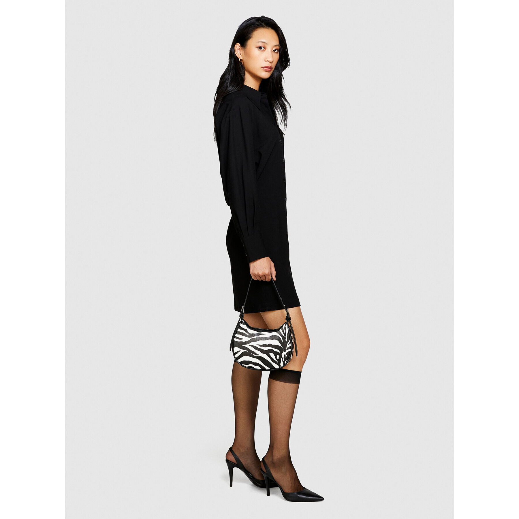 Sisley Рокля тип риза 4PH7LV04N Сив Slim Fit - Pepit.bg