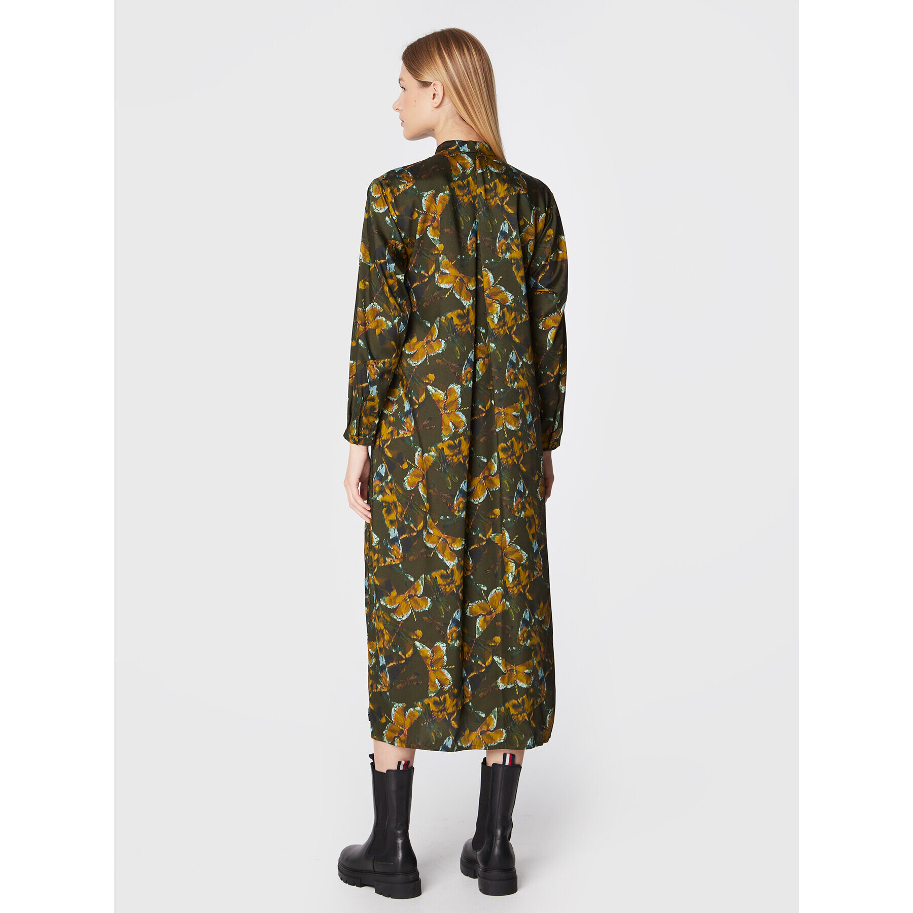 Sisley Рокля тип риза 4RUNLV01W Зелен Regular Fit - Pepit.bg