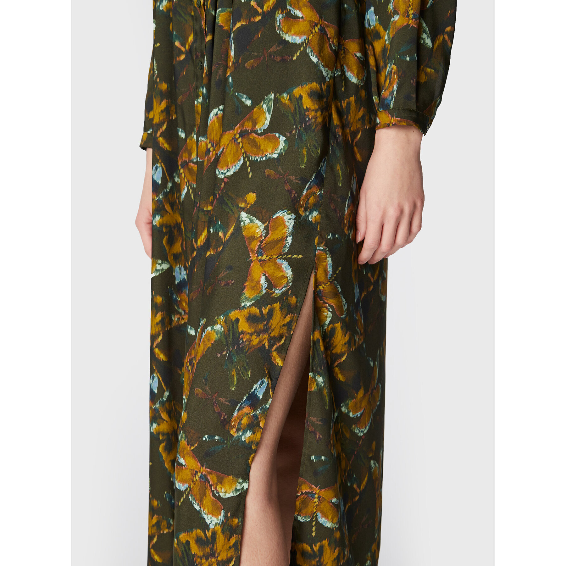 Sisley Рокля тип риза 4RUNLV01W Зелен Regular Fit - Pepit.bg