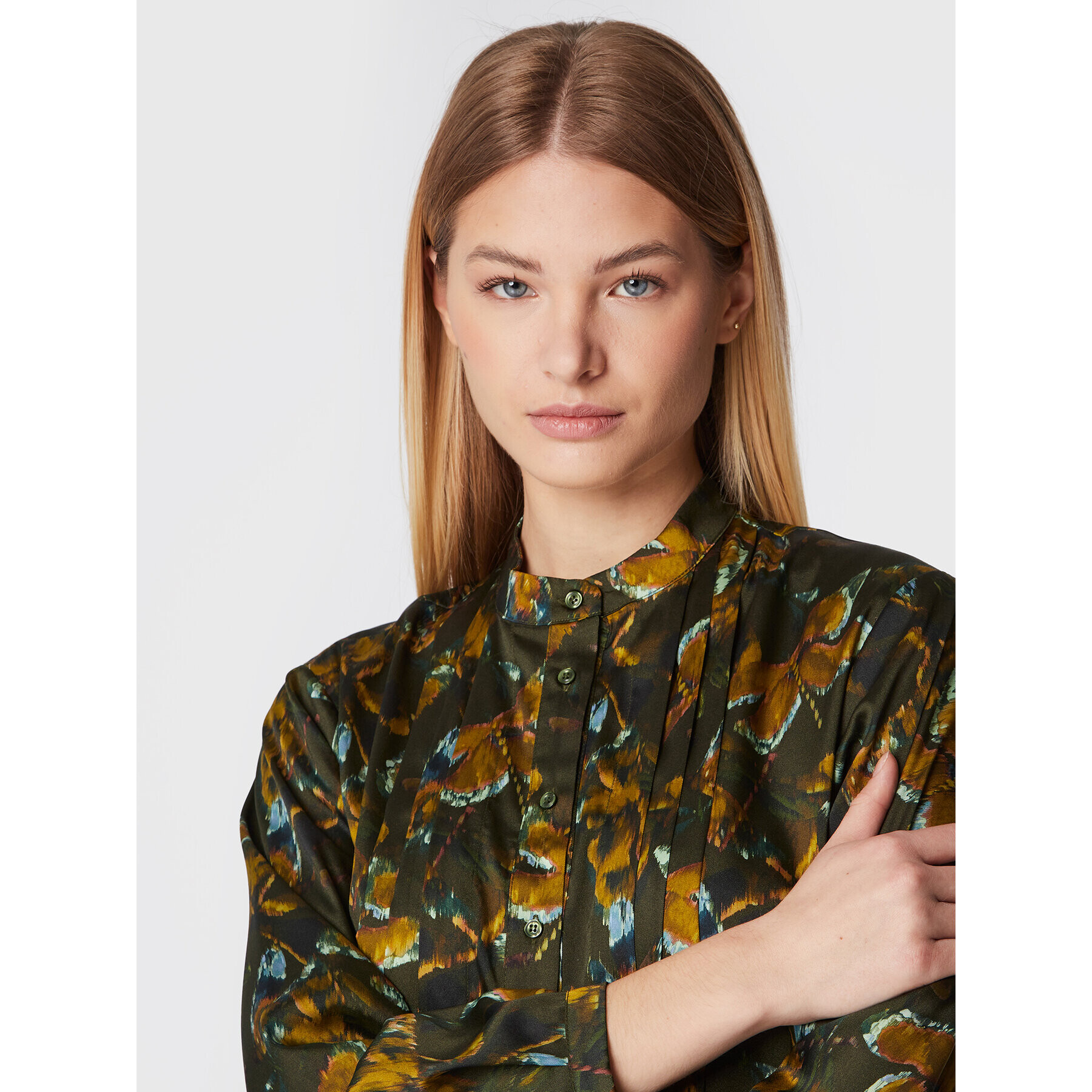 Sisley Рокля тип риза 4RUNLV01W Зелен Regular Fit - Pepit.bg