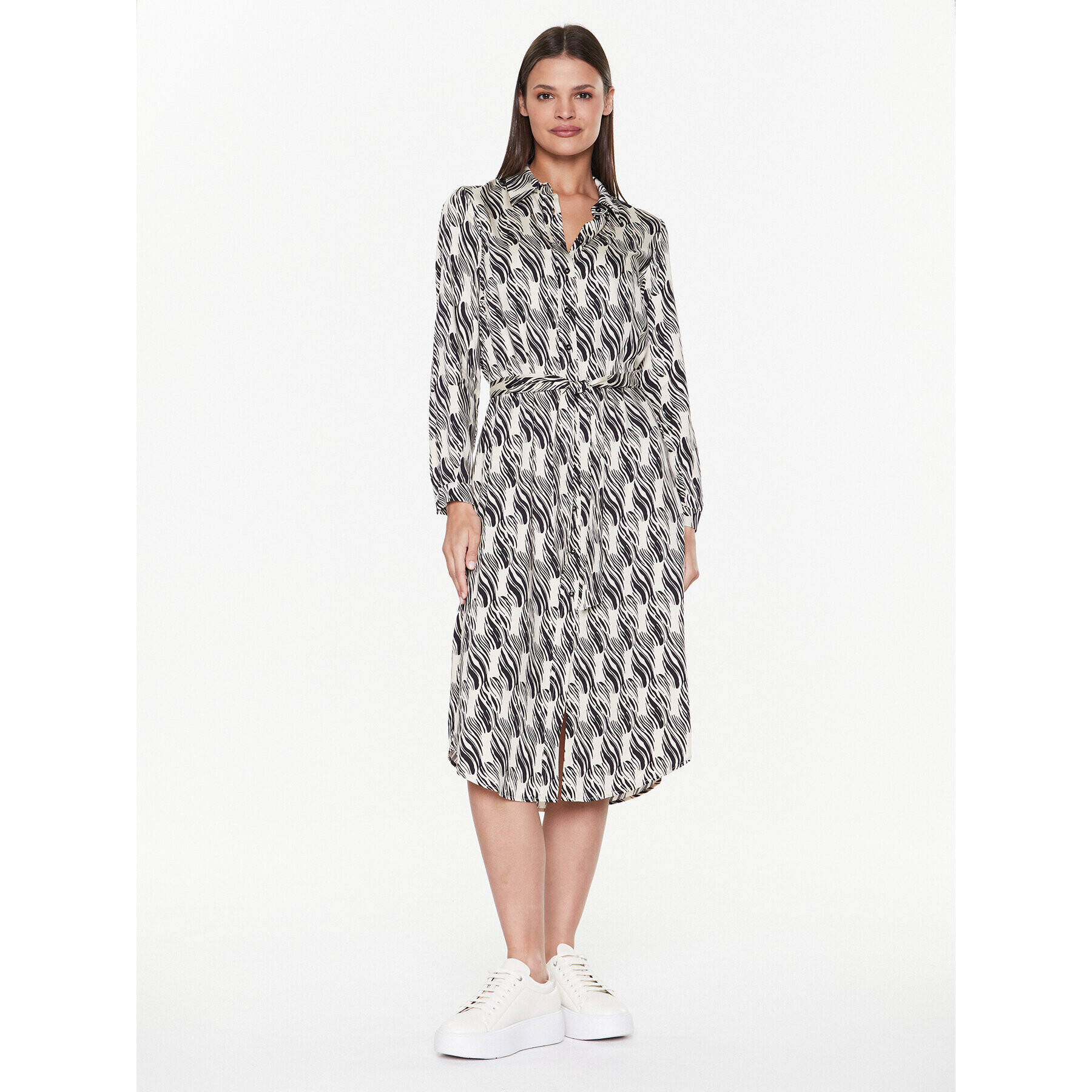 Sisley Рокля тип риза 4UUFLV03A Екрю Regular Fit - Pepit.bg