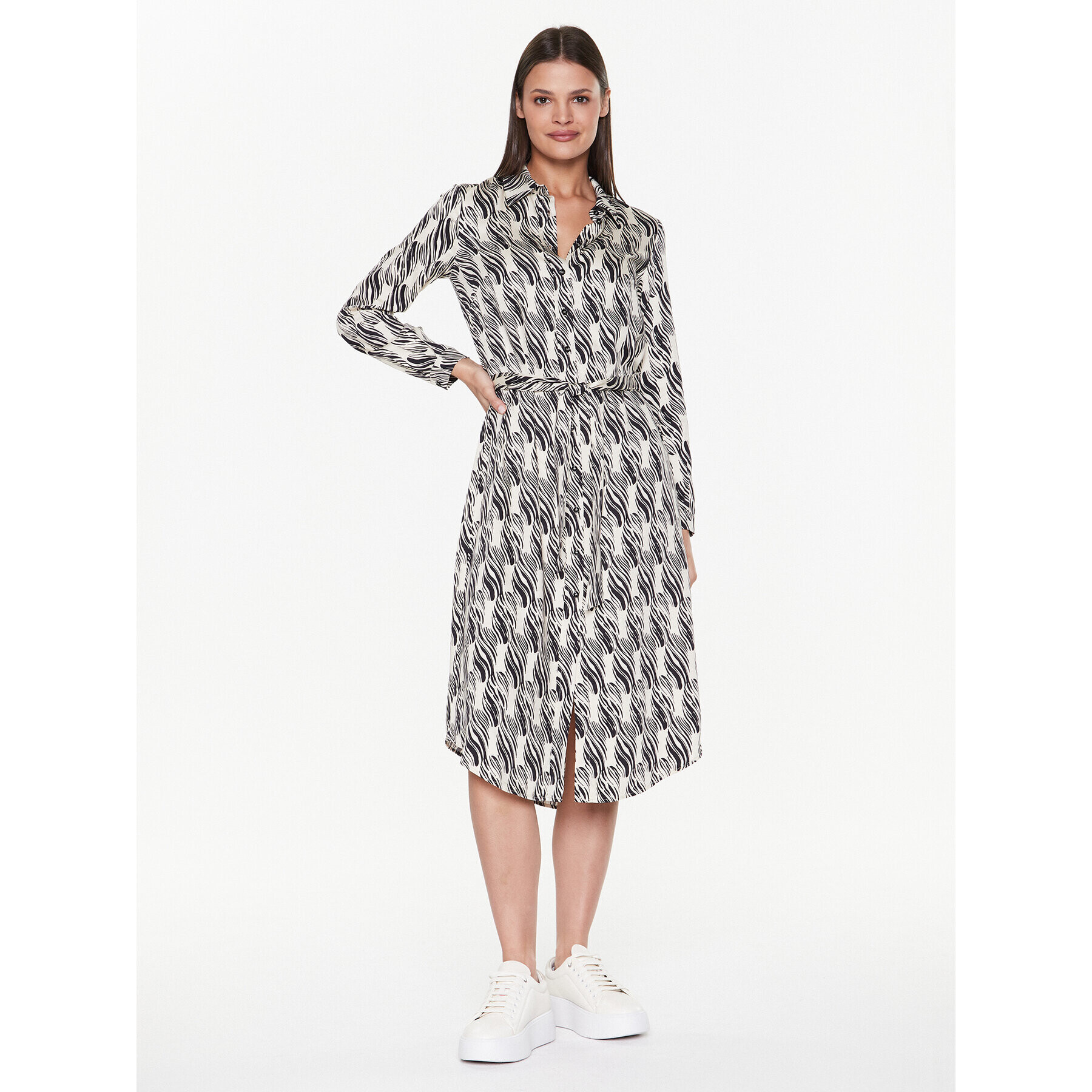 Sisley Рокля тип риза 4UUFLV03A Екрю Regular Fit - Pepit.bg