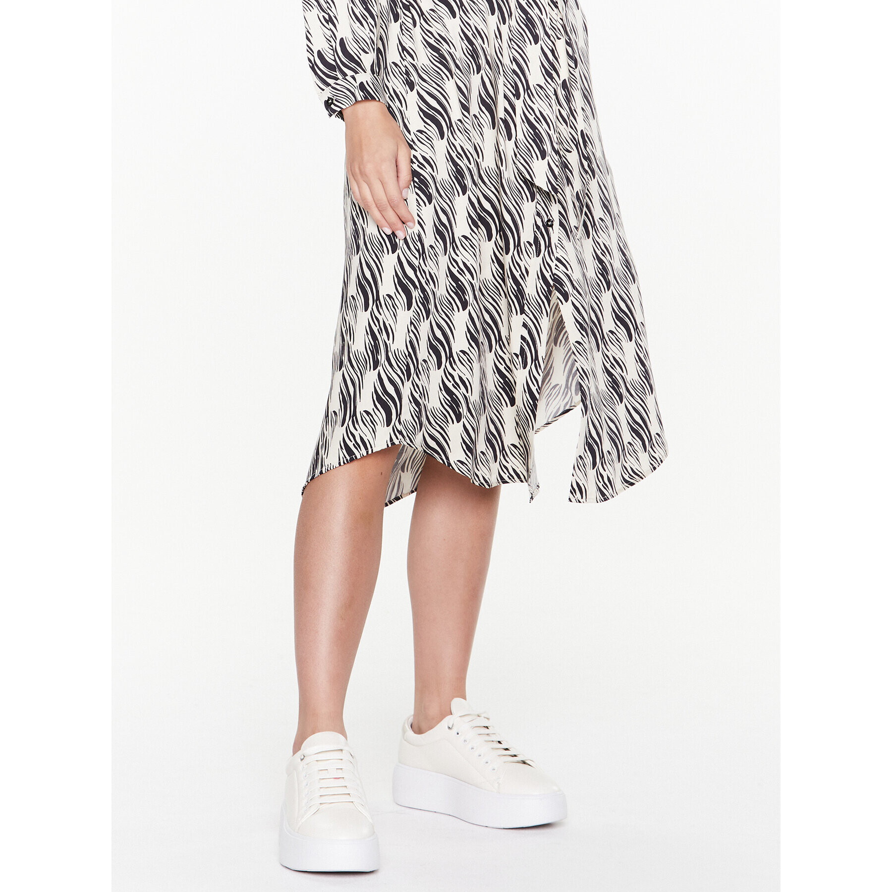 Sisley Рокля тип риза 4UUFLV03A Екрю Regular Fit - Pepit.bg