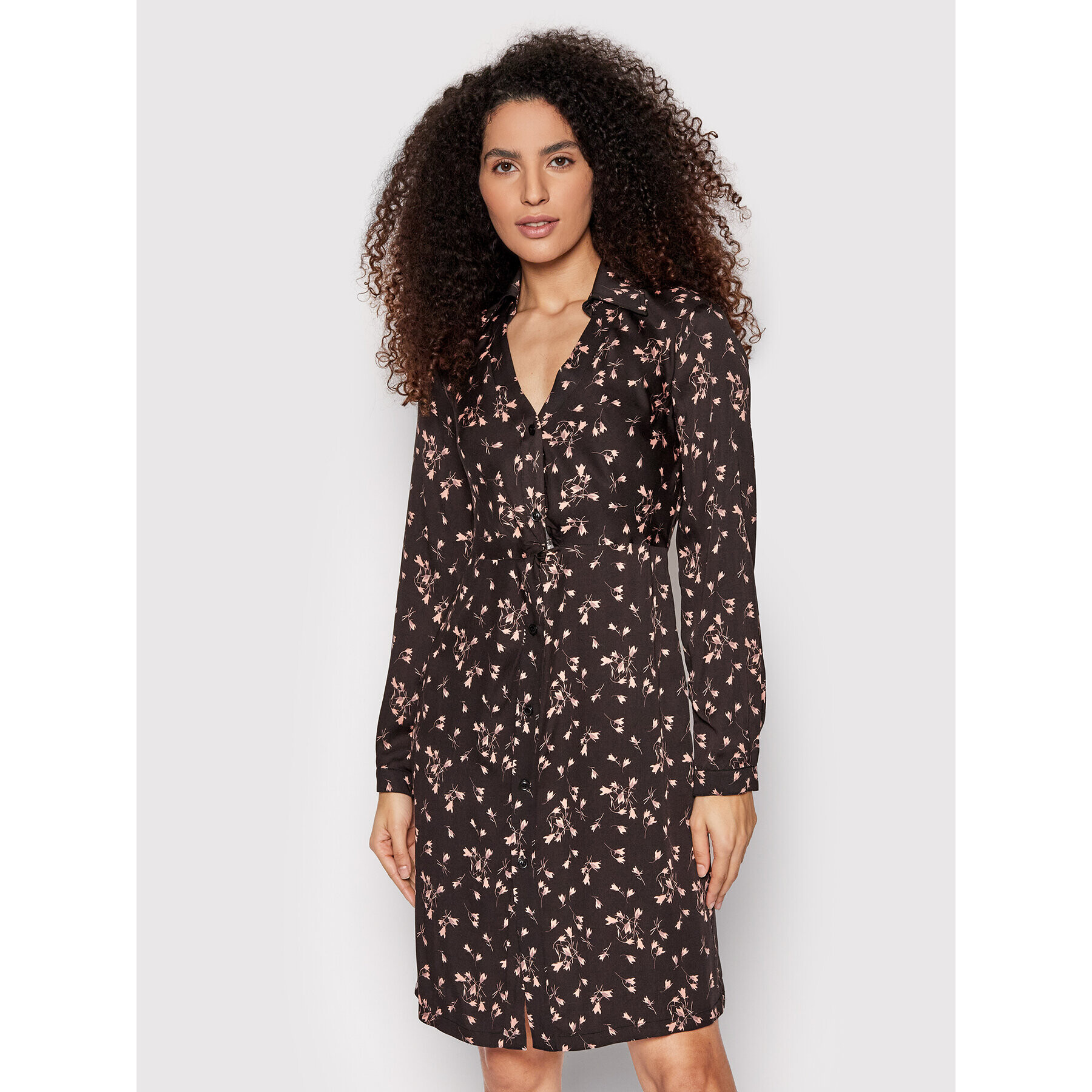 Sisley Рокля тип риза 4OIJLV00B Черен Regular Fit - Pepit.bg