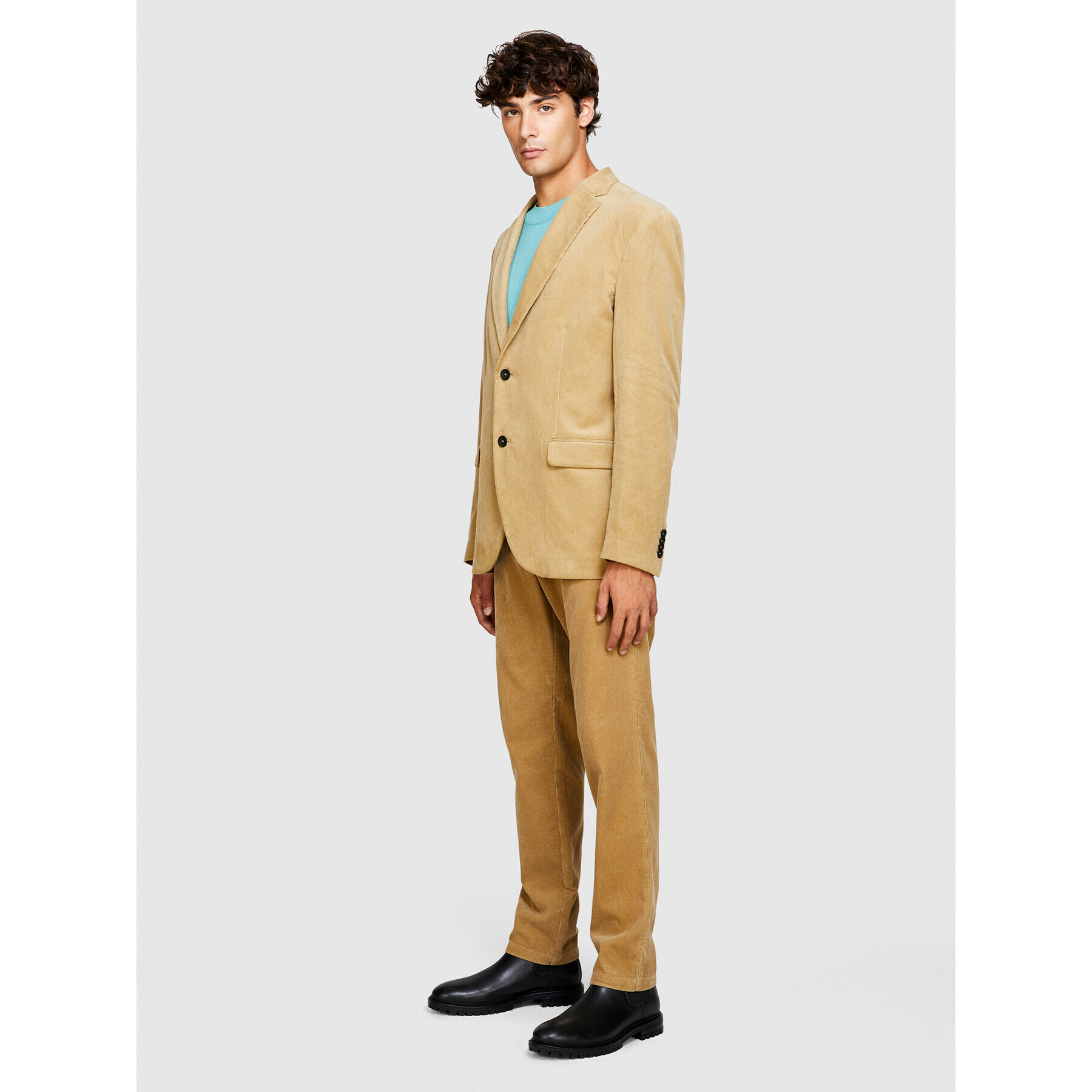 Sisley Сако 2SFRSW01B Бежов Slim Fit - Pepit.bg