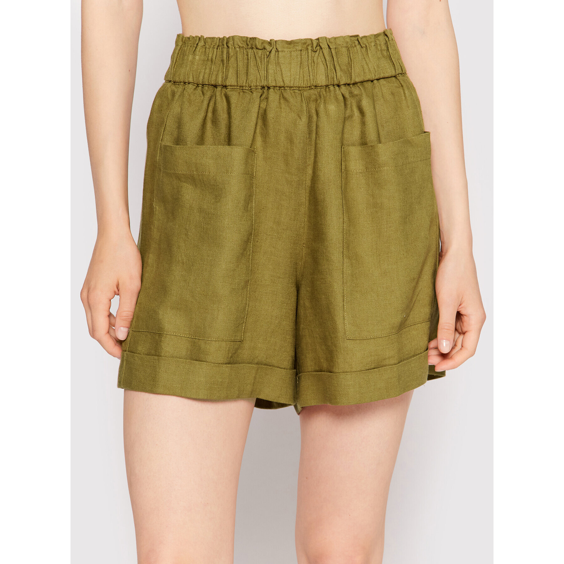 Sisley Шорти от плат 4AGHL900D Зелен Regular Fit - Pepit.bg