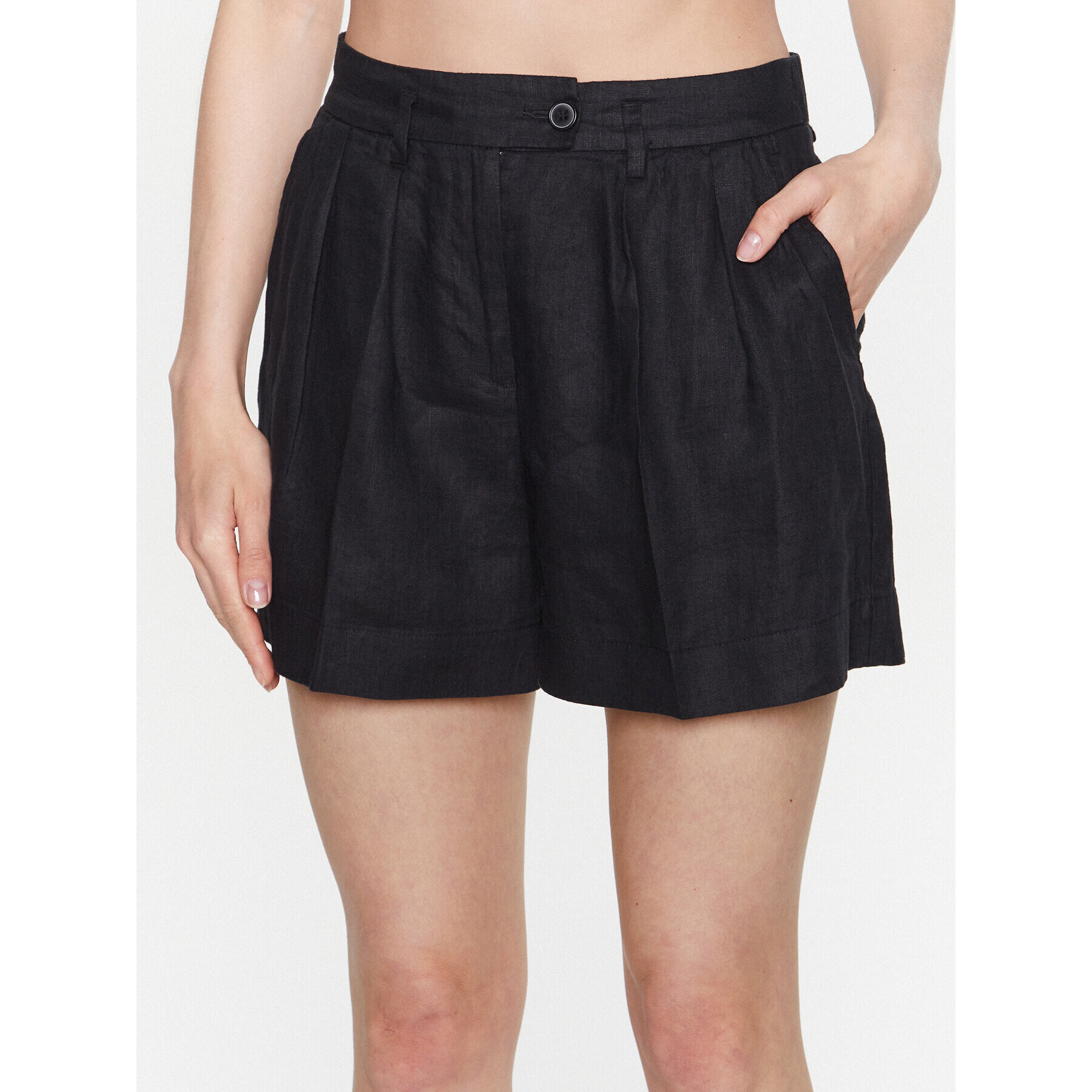 Sisley Шорти от плат 4AGHL900Q Черен Regular Fit - Pepit.bg