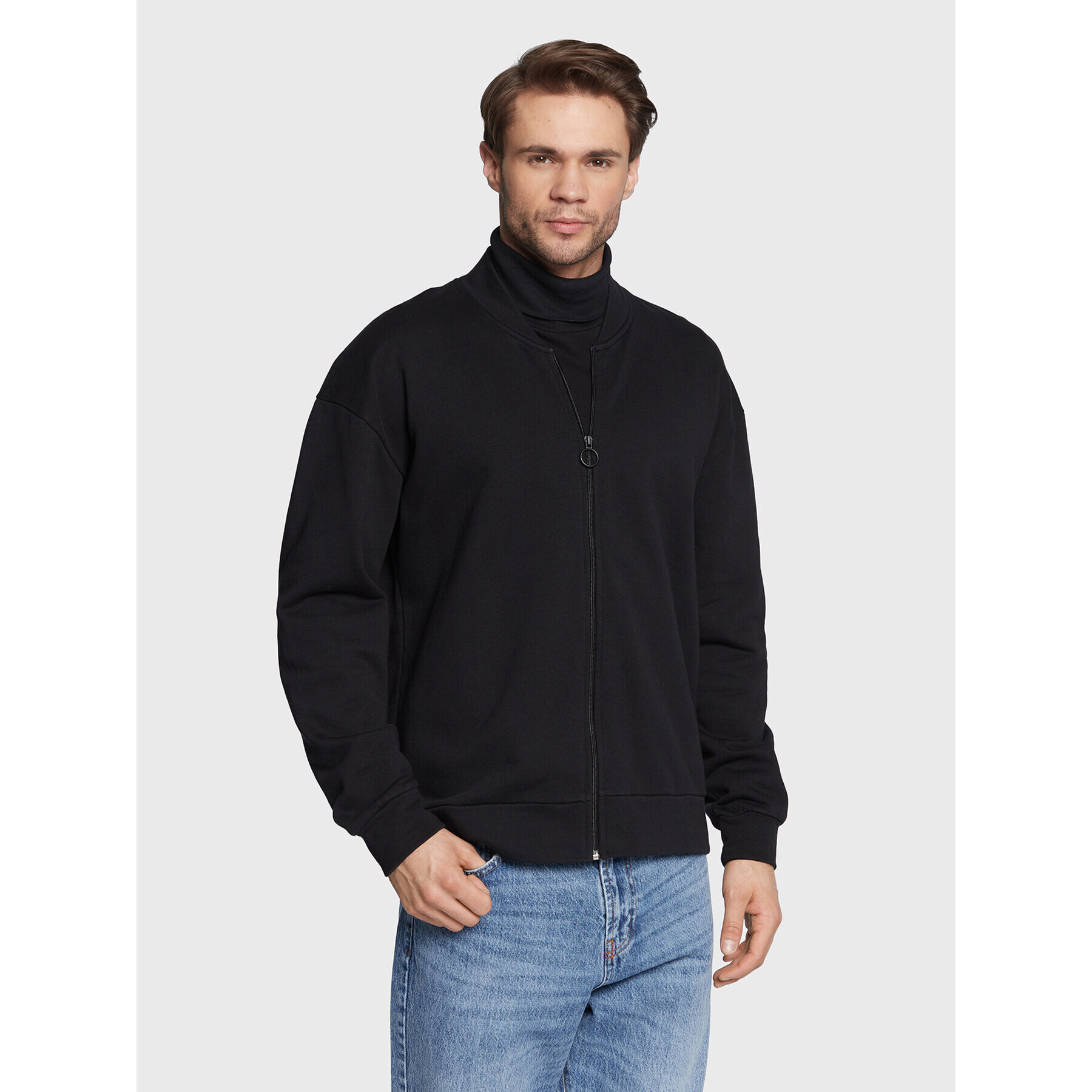 Sisley Суитшърт 35HRS5009 Черен Regular Fit - Pepit.bg
