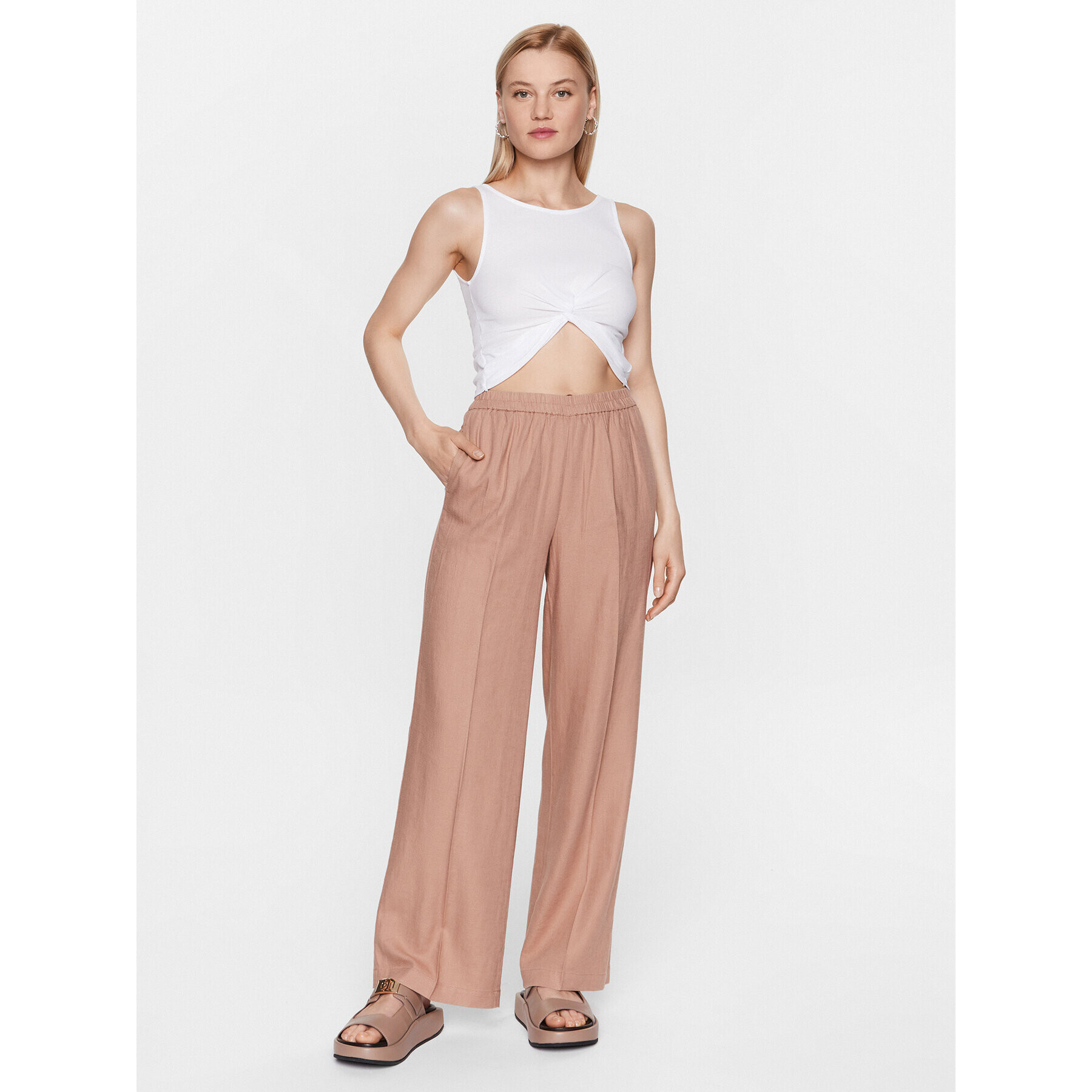 Sisley Текстилни панталони 484QLF03U Бежов Regular Fit - Pepit.bg