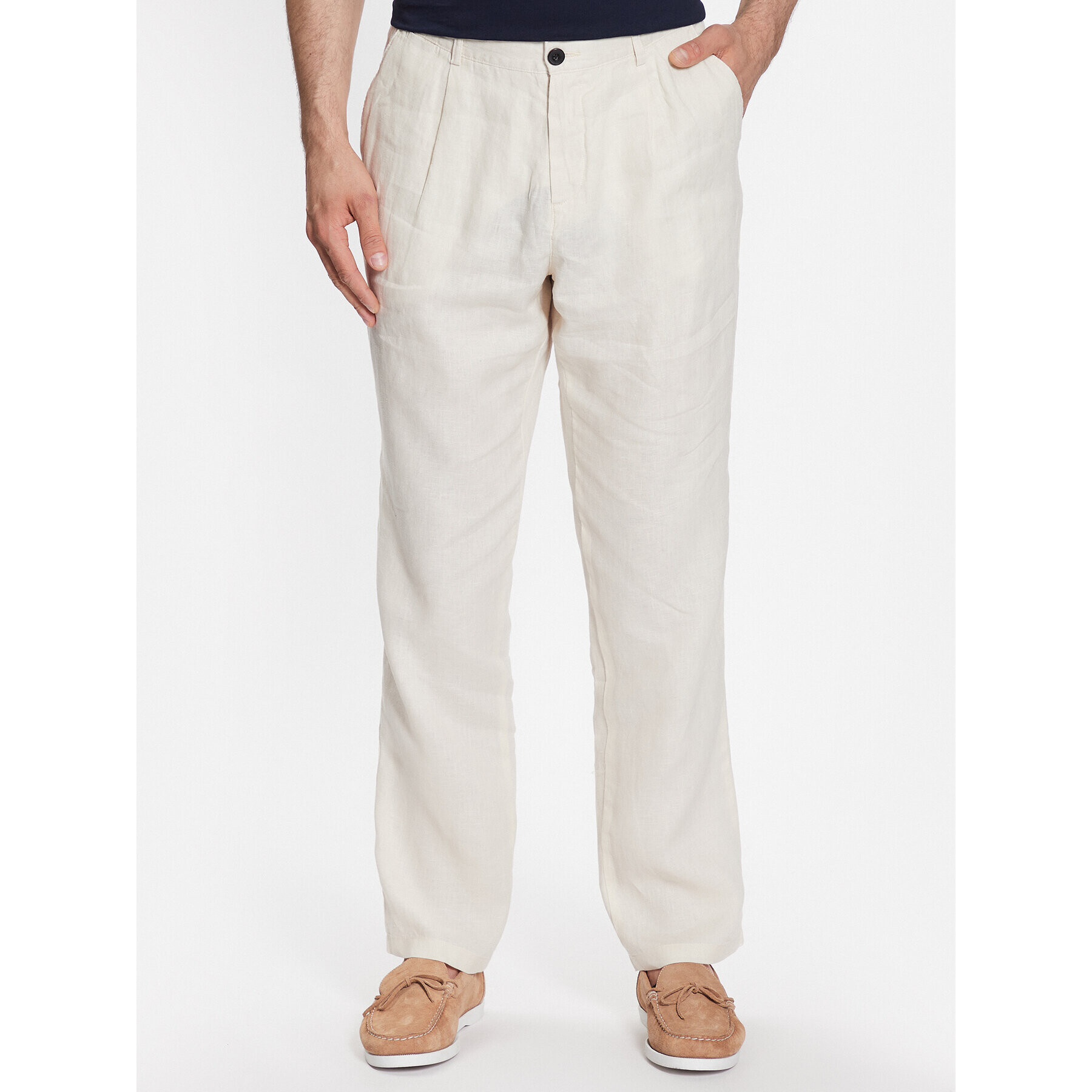 Sisley Текстилни панталони 4AGHSF02P Екрю Slim Fit - Pepit.bg