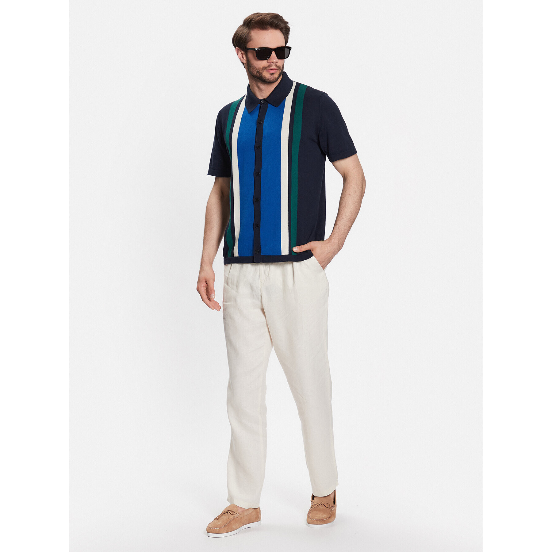 Sisley Текстилни панталони 4AGHSF02P Екрю Slim Fit - Pepit.bg