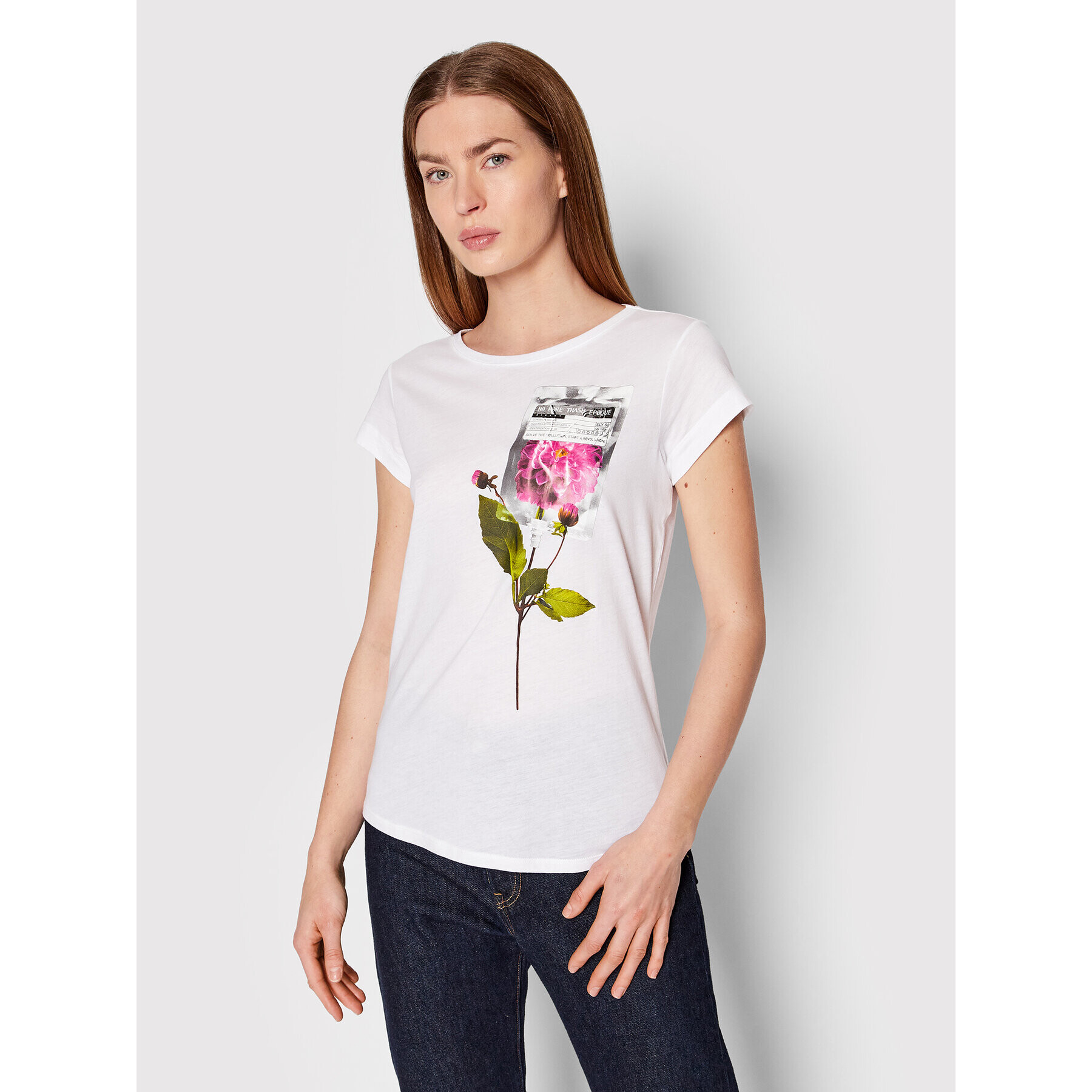 Sisley Тишърт 3L7NL100V Бял Regular Fit - Pepit.bg