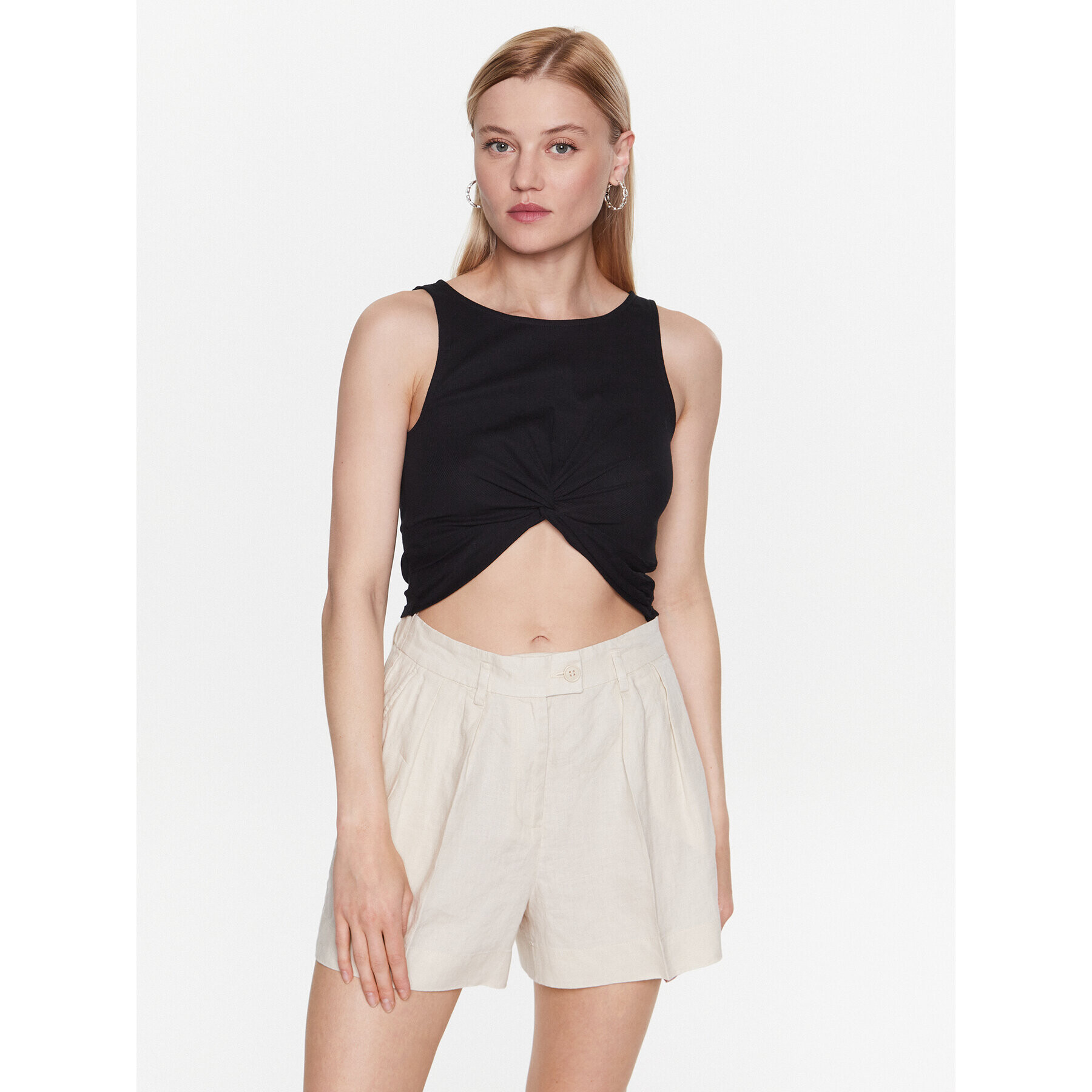 Sisley топ 3FPZLH00I Черен Regular Fit - Pepit.bg