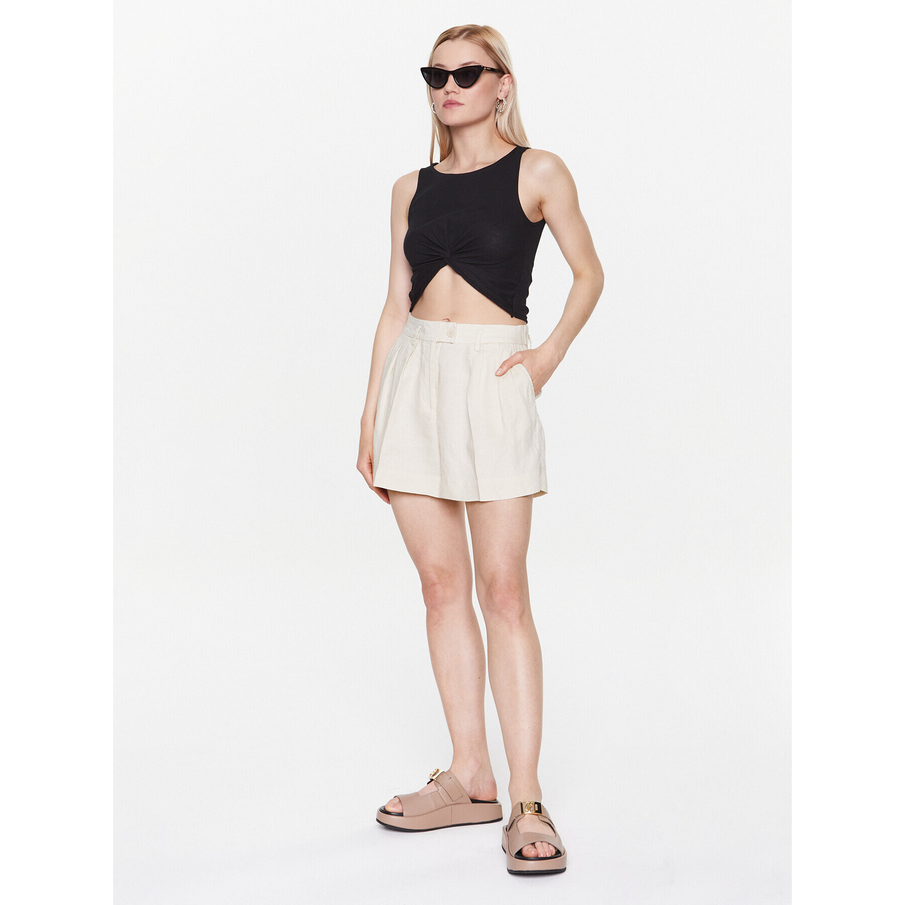 Sisley топ 3FPZLH00I Черен Regular Fit - Pepit.bg