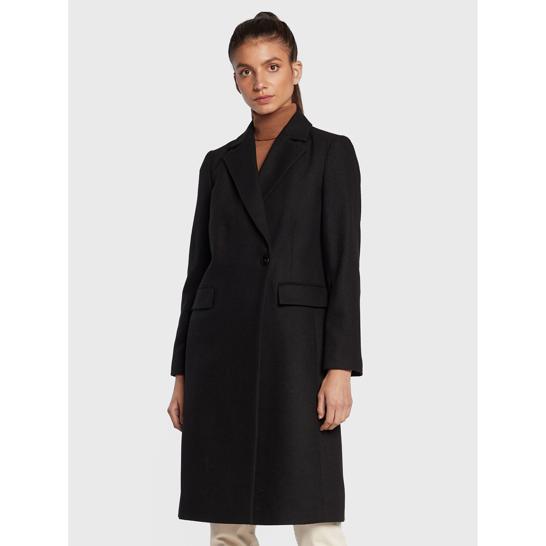 Sisley Зимно палто 2BOYLN019 Черен Regular Fit - Pepit.bg