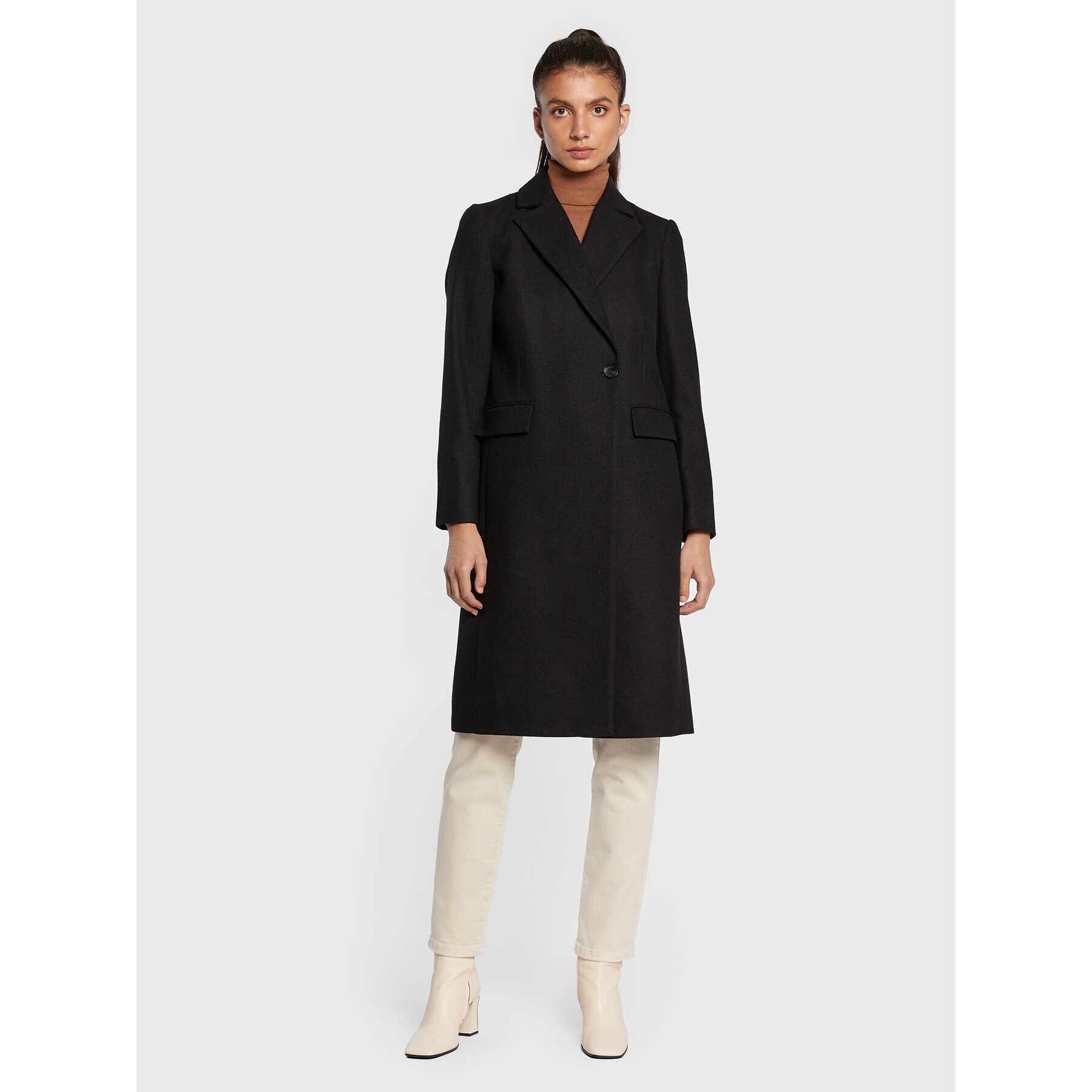 Sisley Зимно палто 2BOYLN019 Черен Regular Fit - Pepit.bg