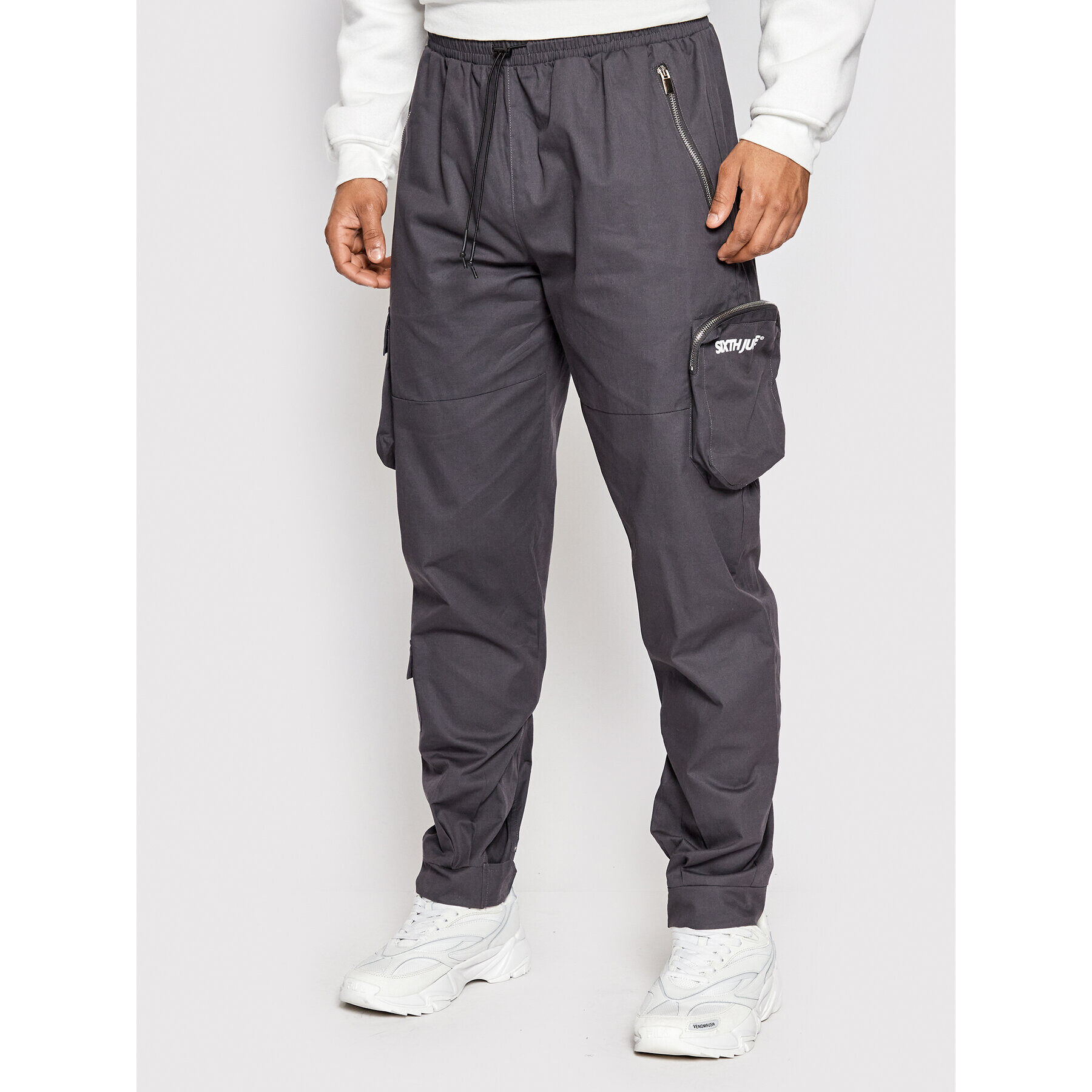 Sixth June Текстилни панталони 22618 Сив Regular Fit - Pepit.bg
