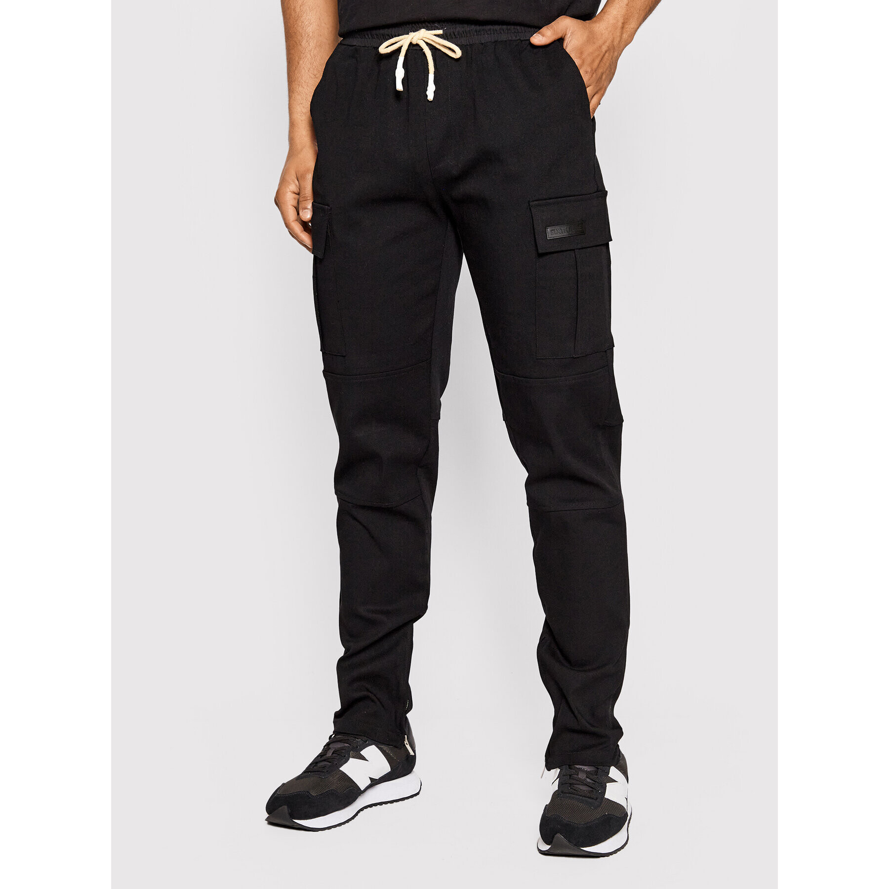 Sixth June Текстилни панталони 22766 Черен Straight Fit - Pepit.bg