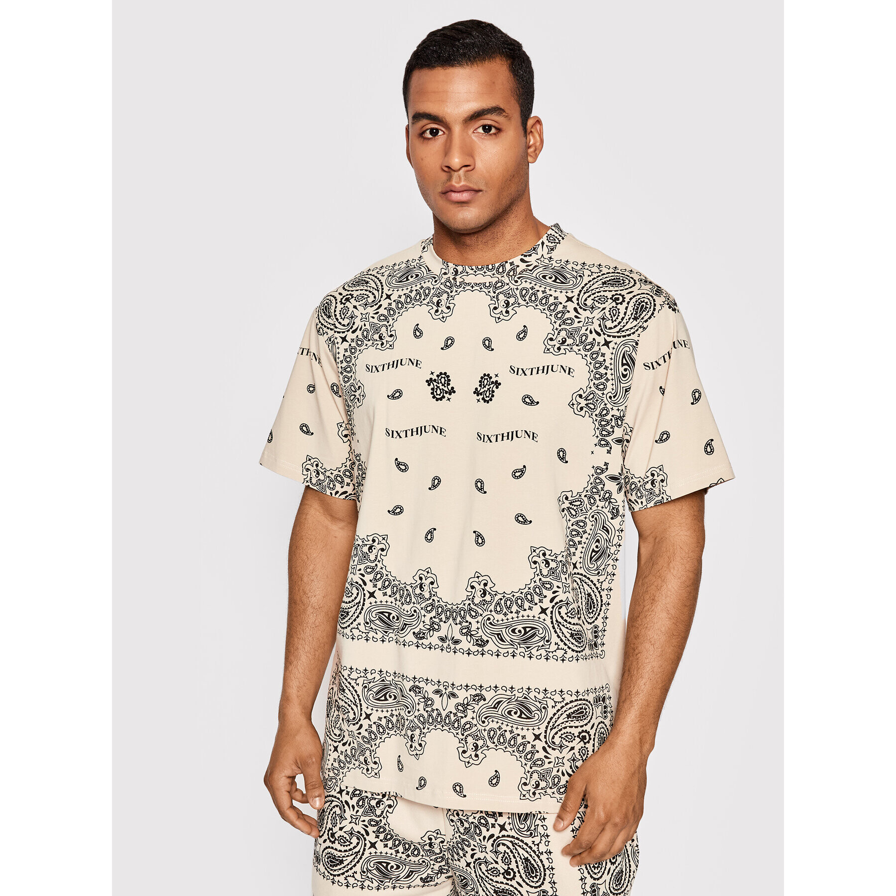 Sixth June Тишърт 22743 Бежов Regular Fit - Pepit.bg