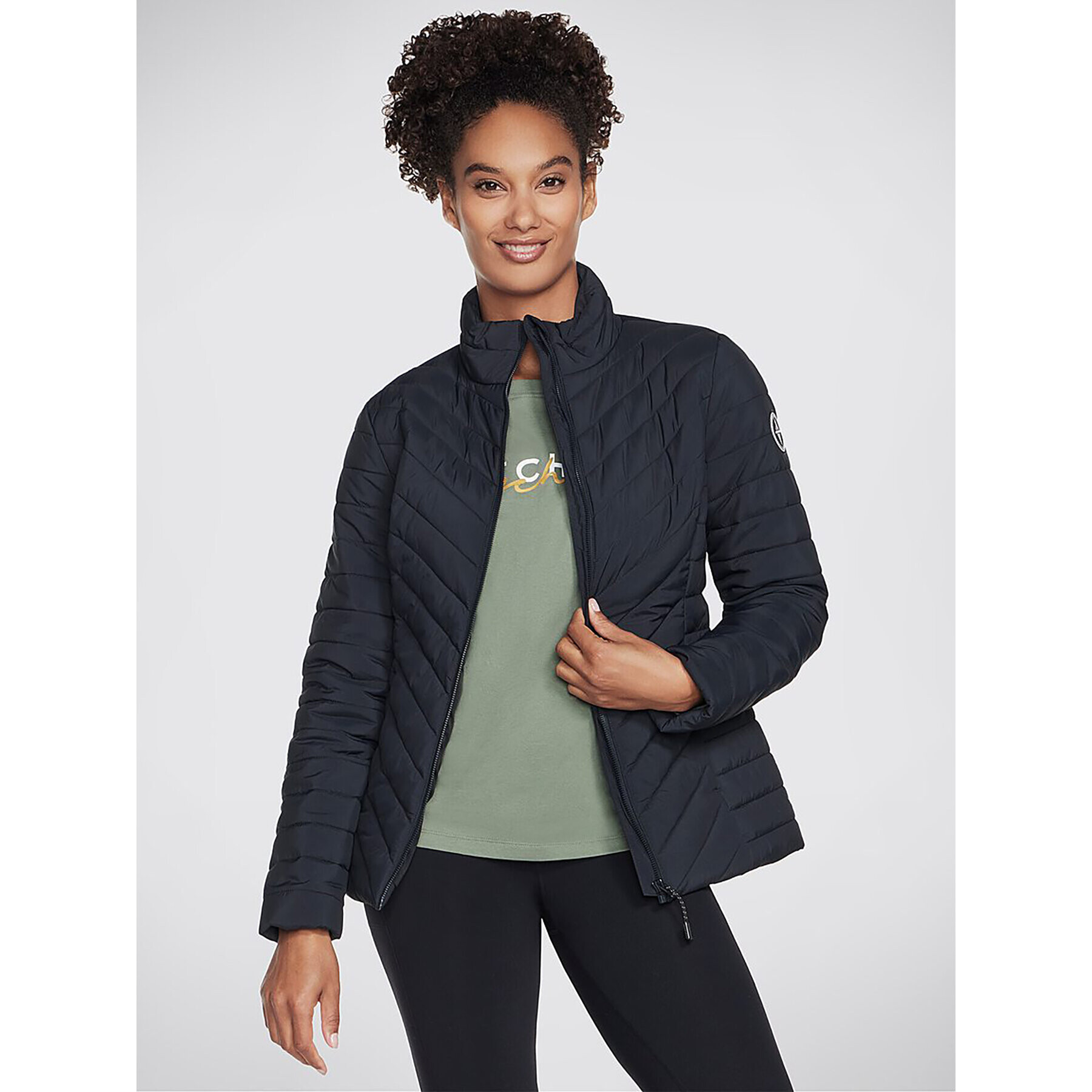 Skechers Анорак Goshield Everyday Jacket JA6 Черен Regular Fit - Pepit.bg