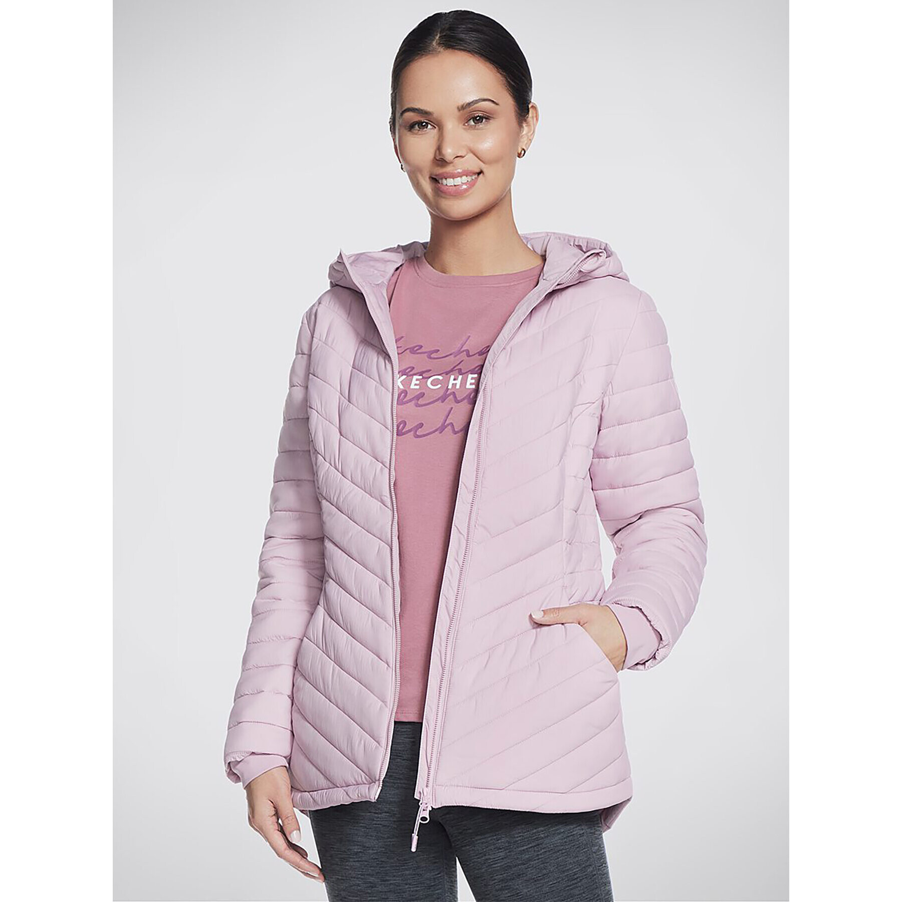 Skechers Анорак Goshield Everyday Parka JA5 Розов Regular Fit - Pepit.bg
