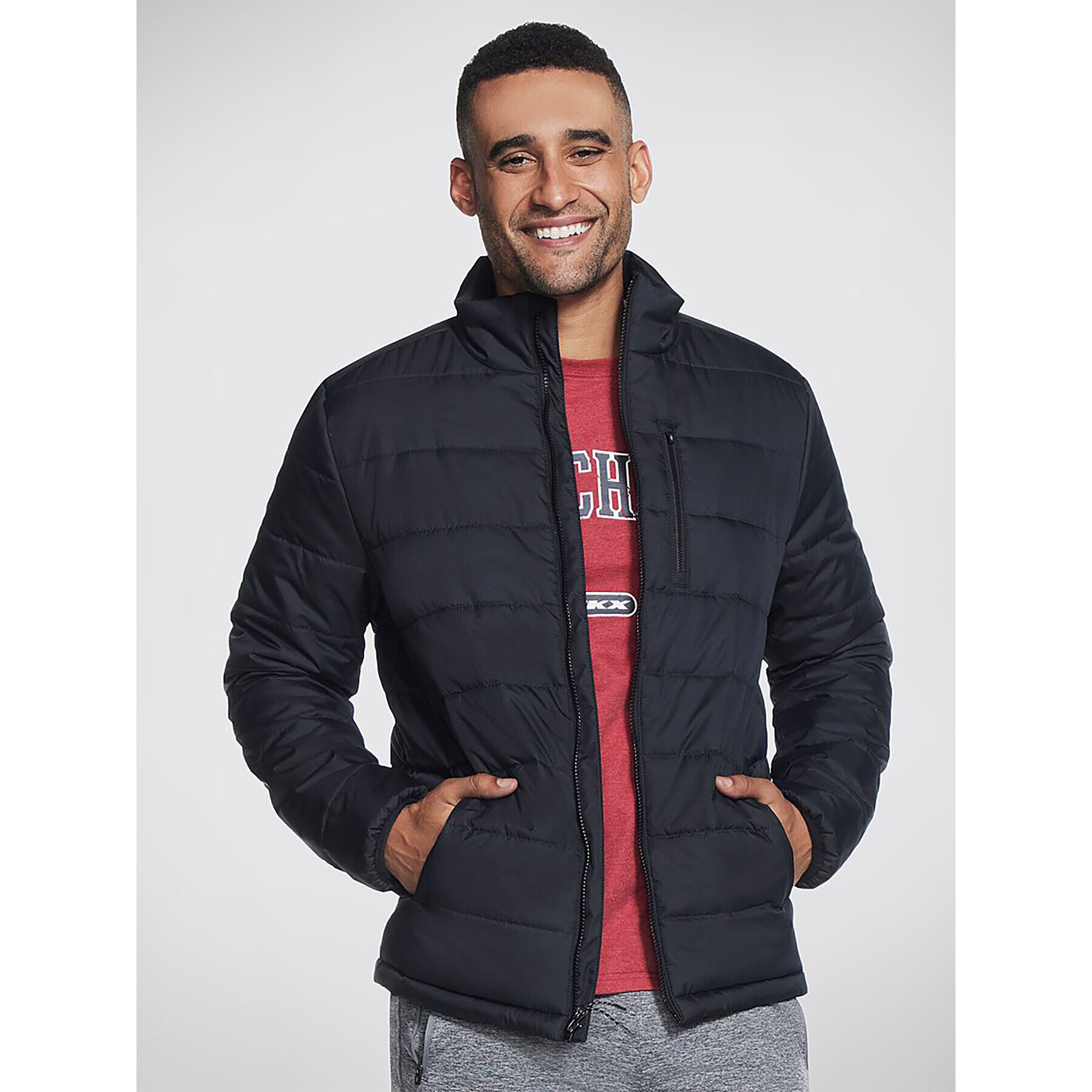 Skechers Анорак Goshield Jacket1 JA22 Черен Regular Fit - Pepit.bg