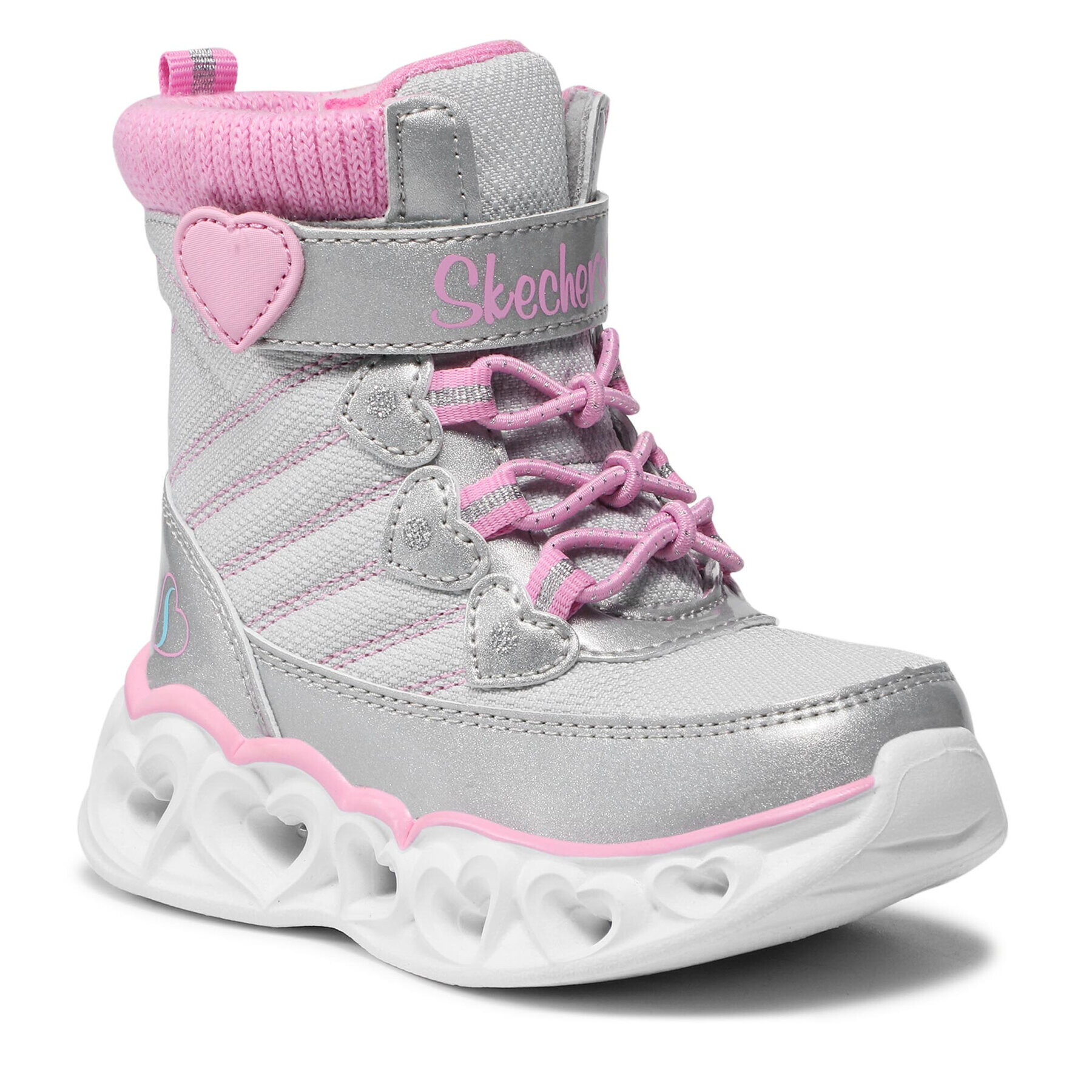 Skechers Ботуши Heart Chaser 20287N/GYPK Сив - Pepit.bg