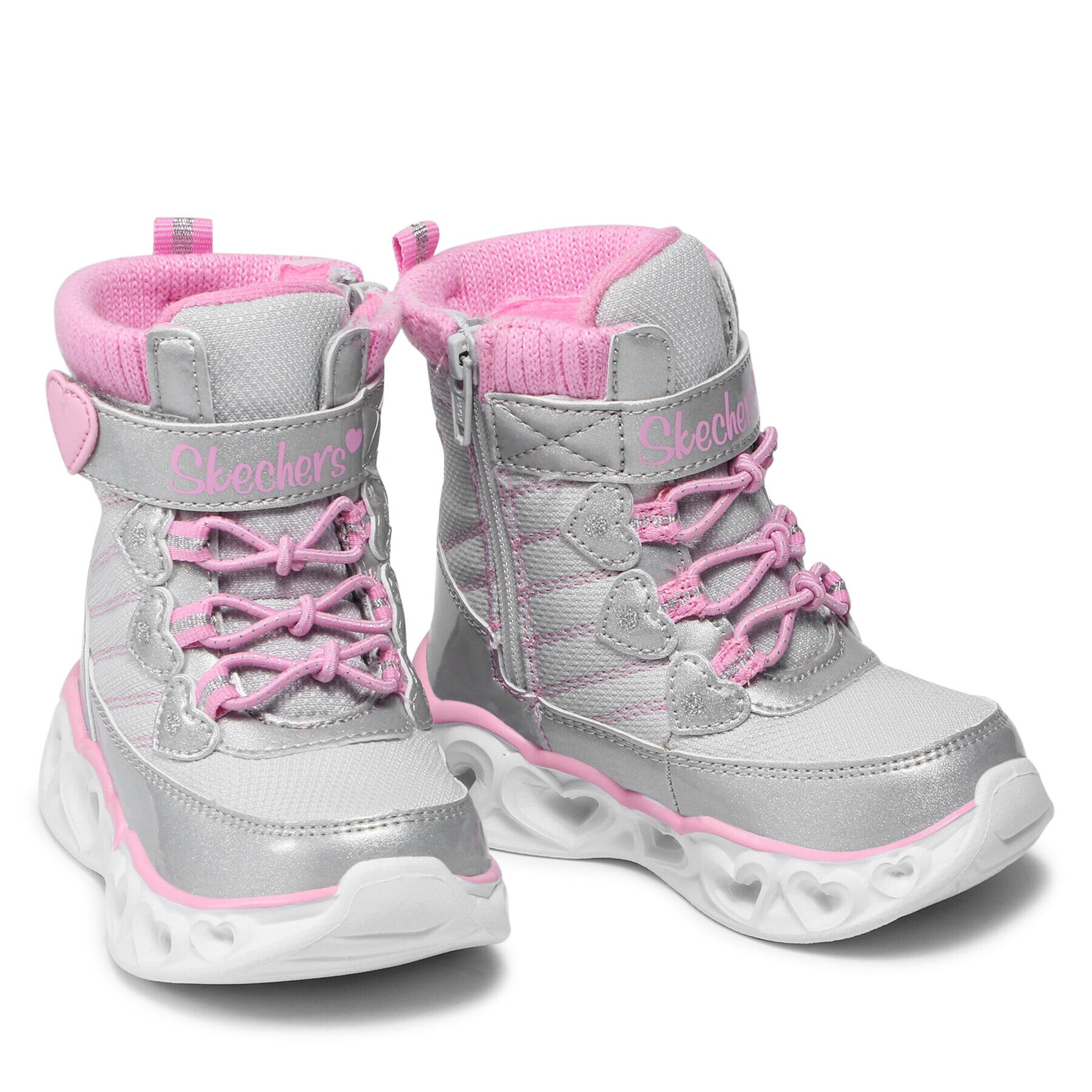 Skechers Ботуши Heart Chaser 20287N/GYPK Сив - Pepit.bg