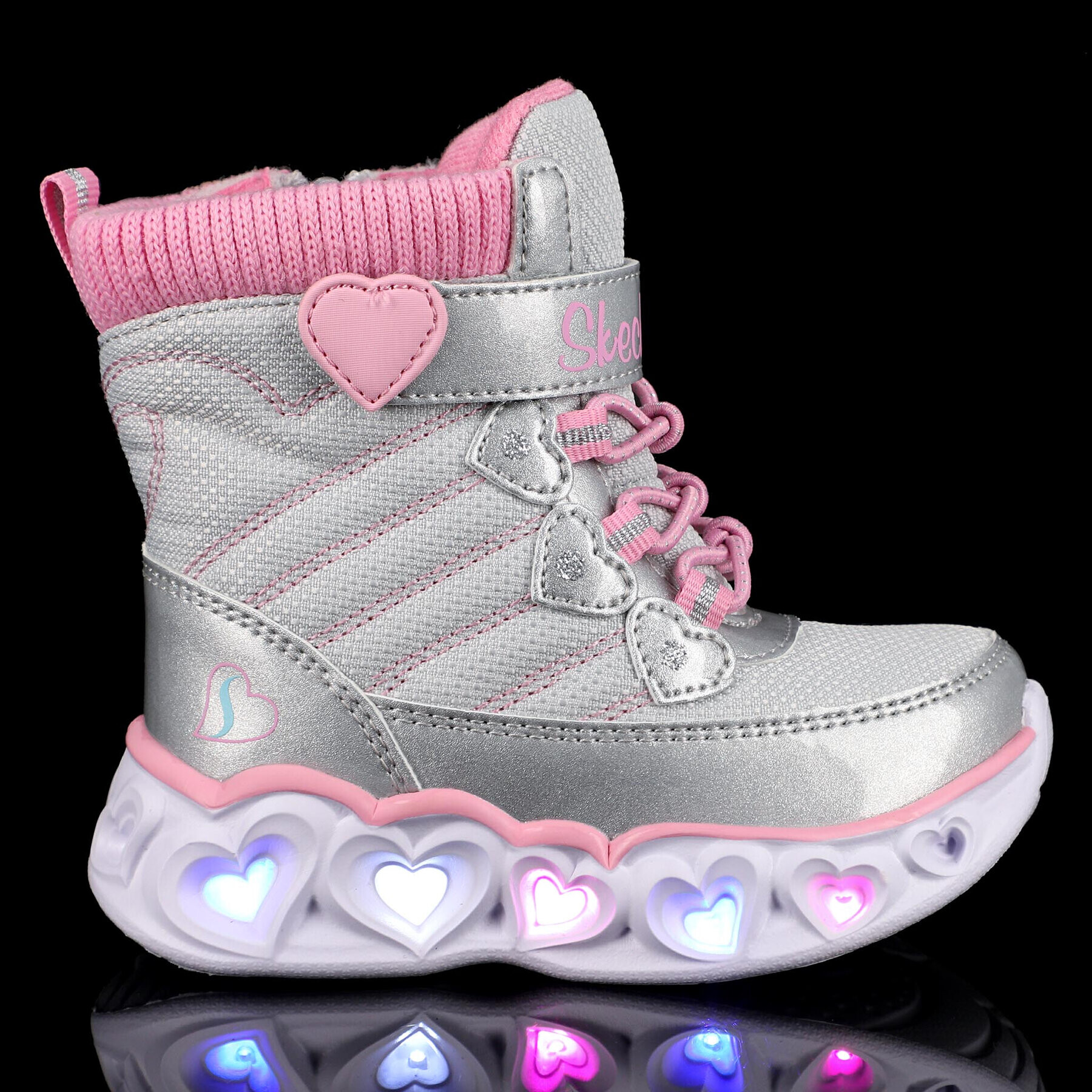 Skechers Ботуши Heart Chaser 20287N/GYPK Сив - Pepit.bg